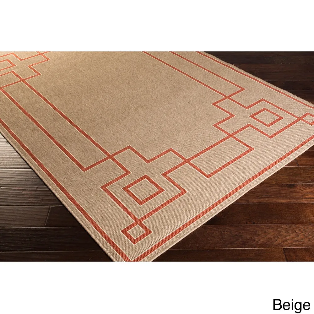 Livabliss Odette Greek Key Border Indoor/ Outdoor Area Rug