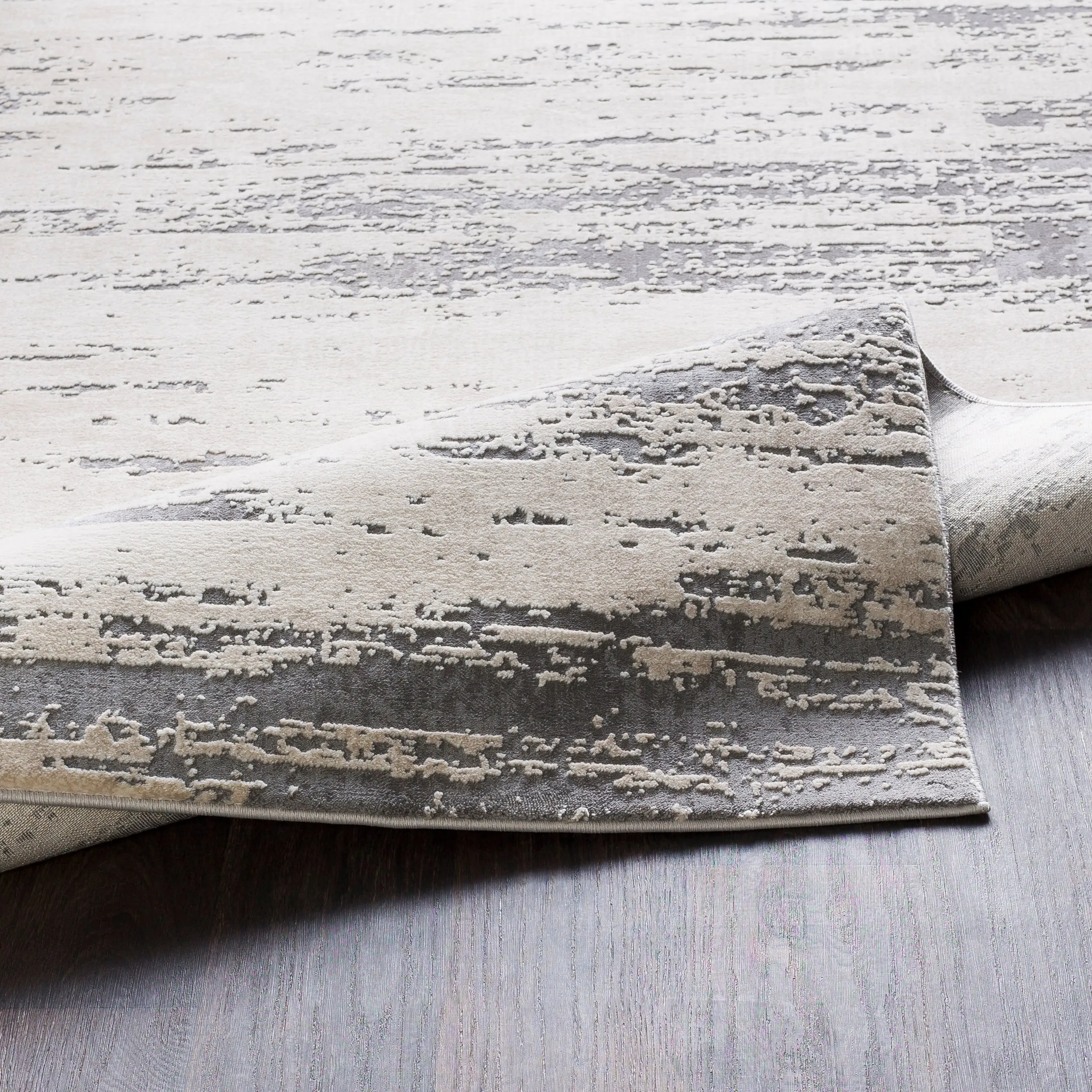 Livabliss Teddy Grey Abstract Modern Area Rug