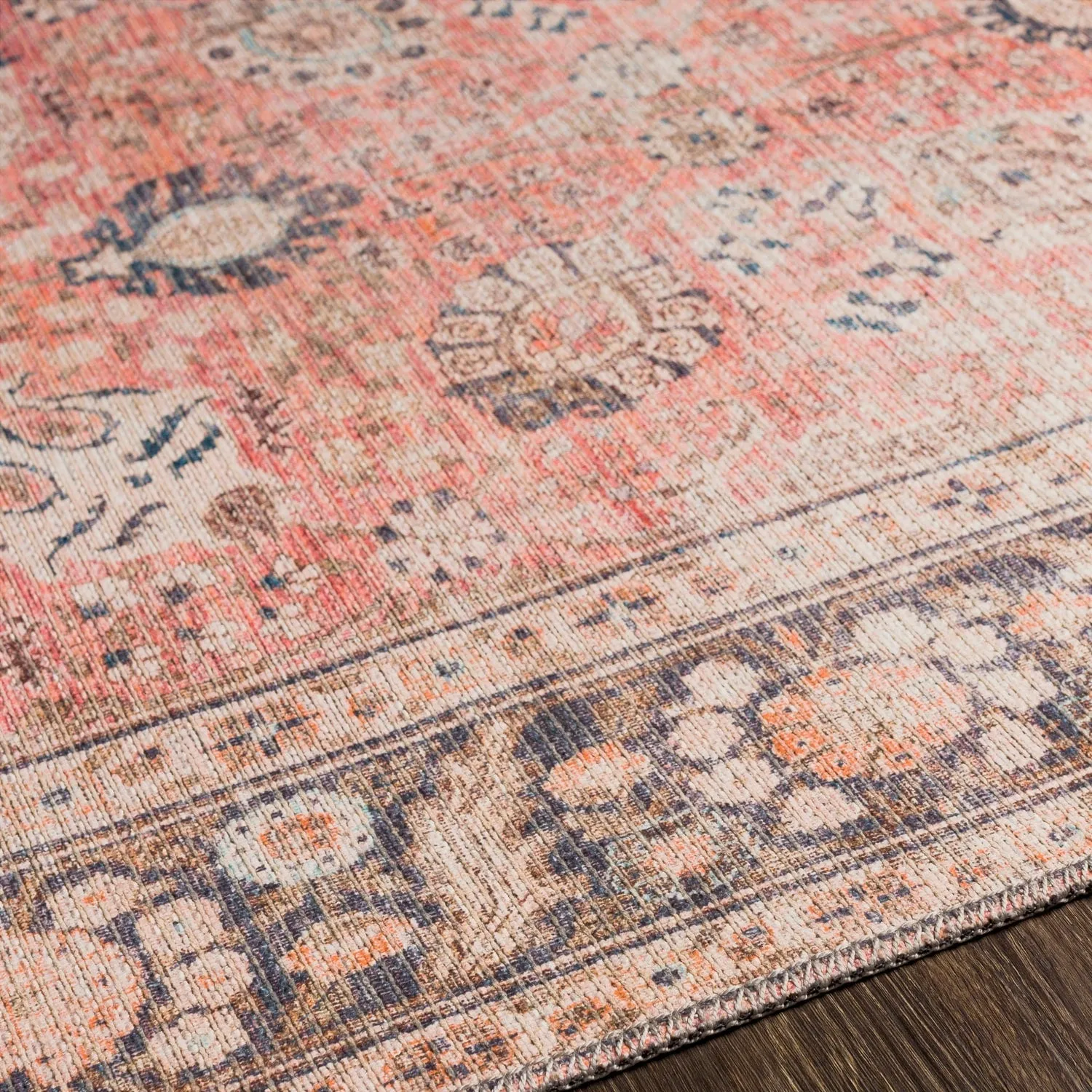 Livabliss Thea Persian Floral Printed Machine Washable Area Rug