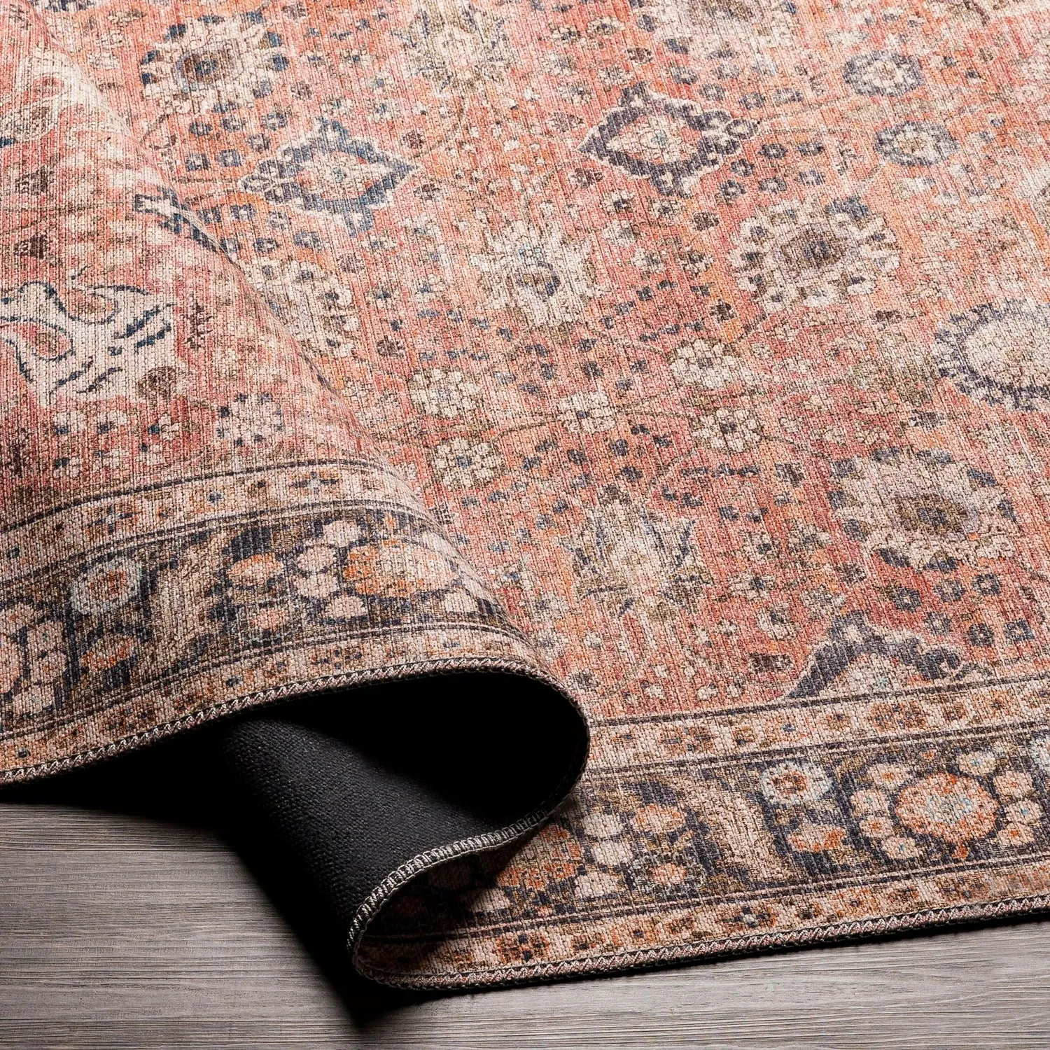 Livabliss Thea Persian Floral Printed Machine Washable Area Rug