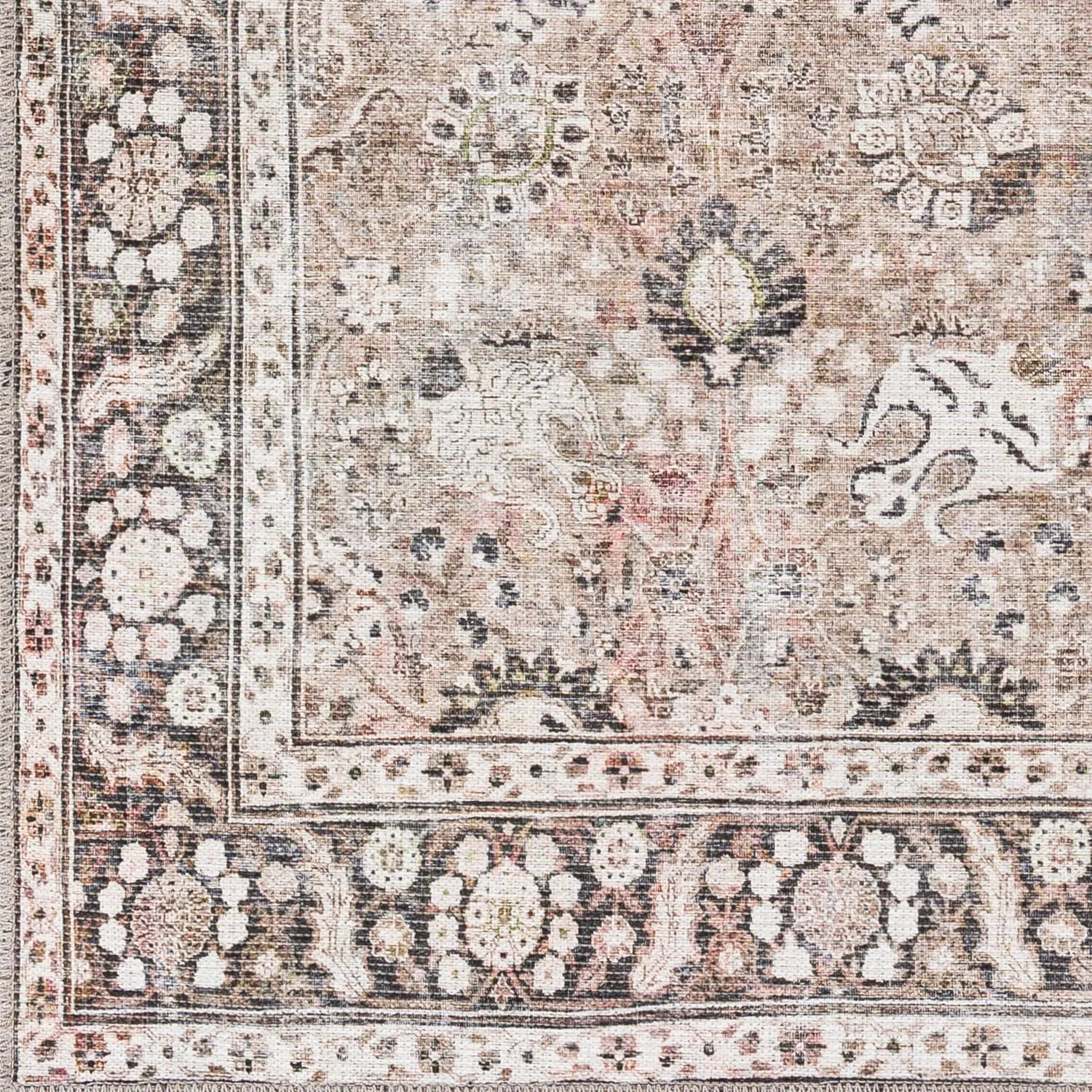Livabliss Thea Persian Floral Printed Machine Washable Area Rug