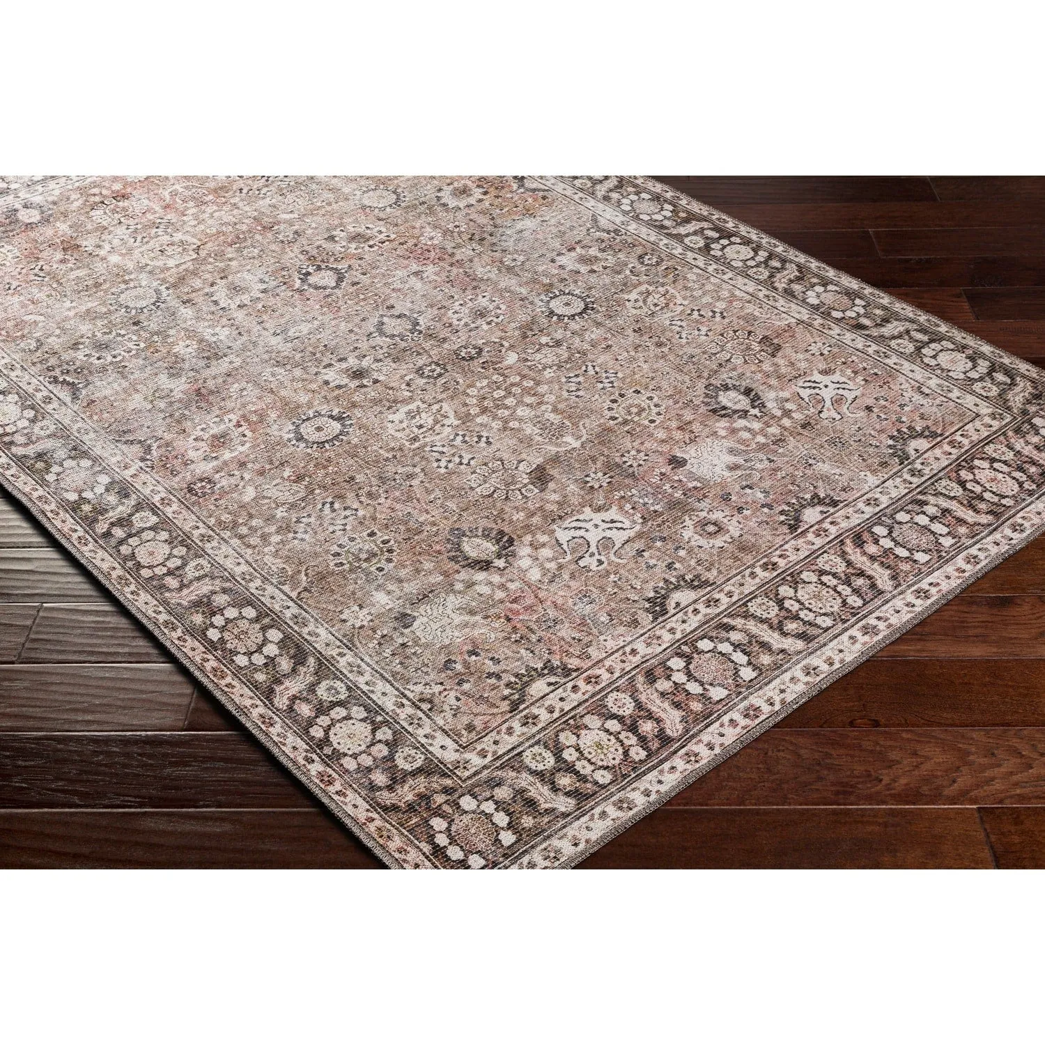 Livabliss Thea Persian Floral Printed Machine Washable Area Rug