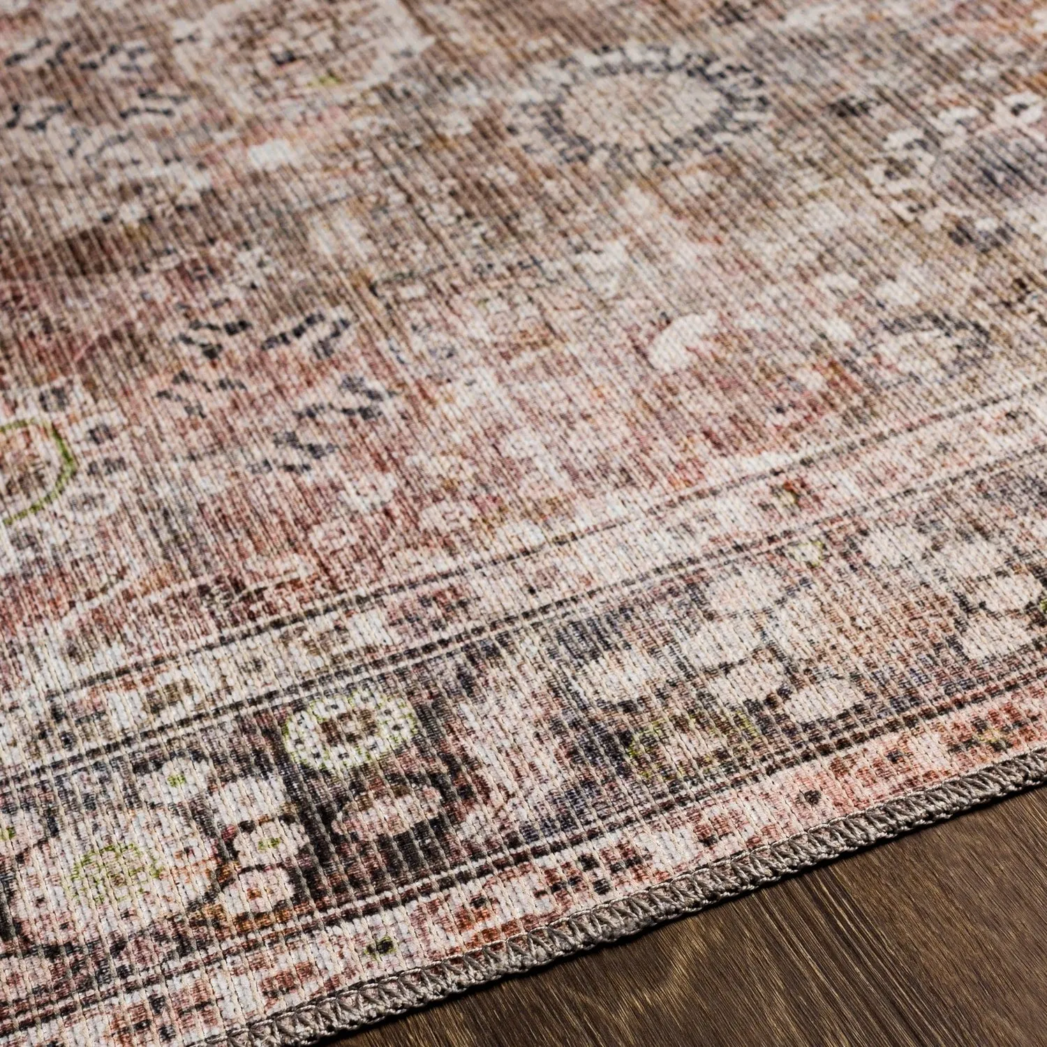 Livabliss Thea Persian Floral Printed Machine Washable Area Rug