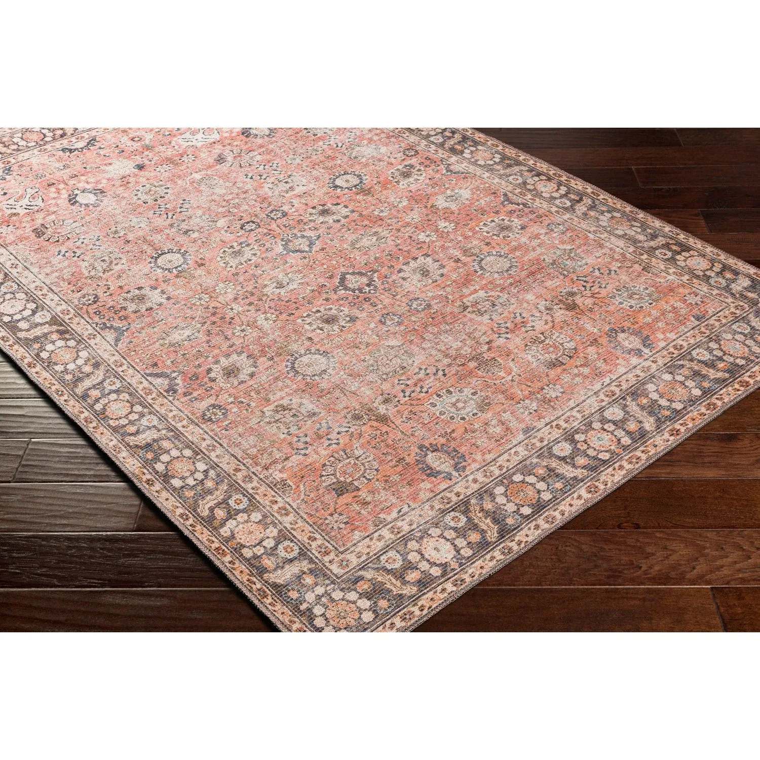 Livabliss Thea Persian Floral Printed Machine Washable Area Rug