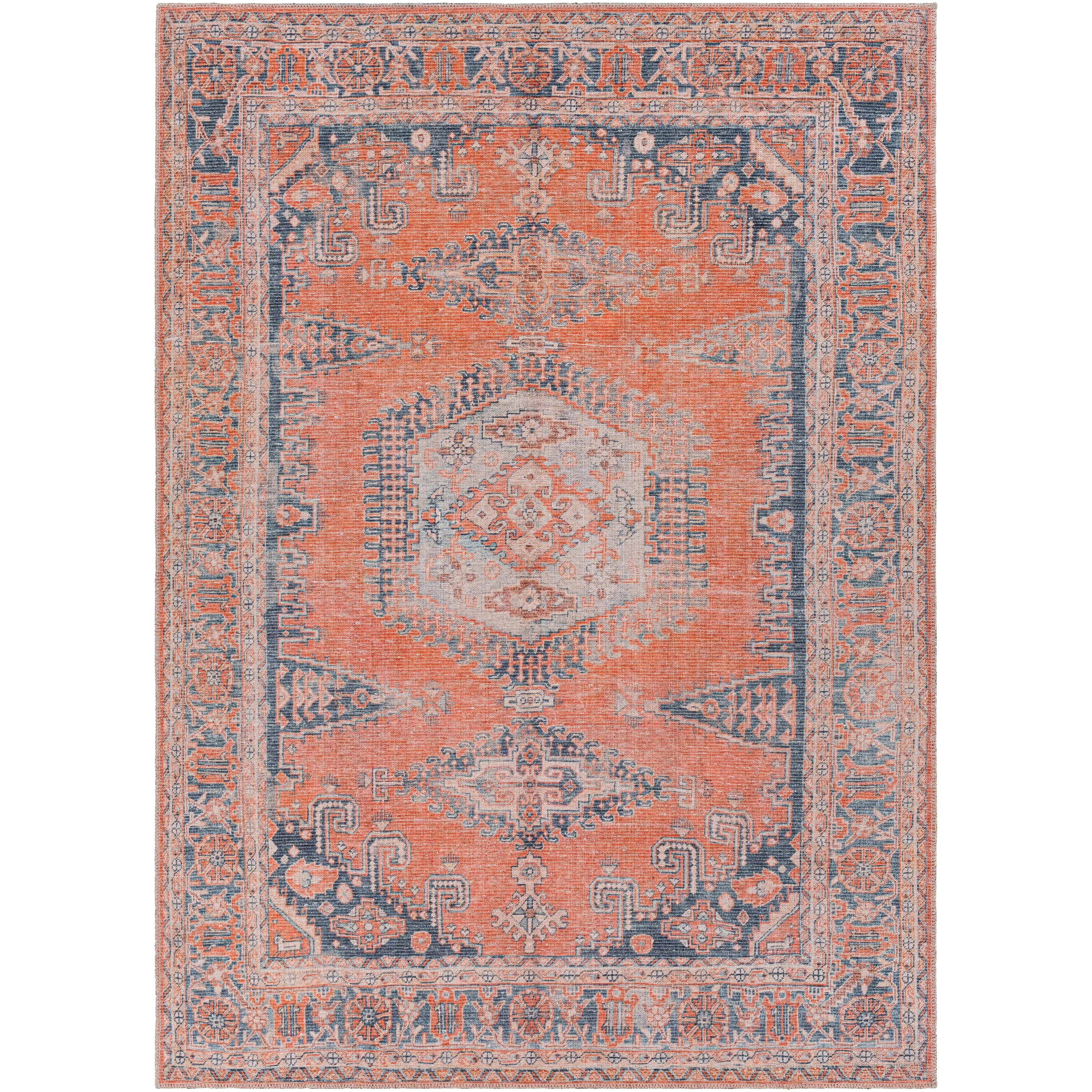 Livabliss Vargas Persian Medallion Printed Machine Washable Area Rug