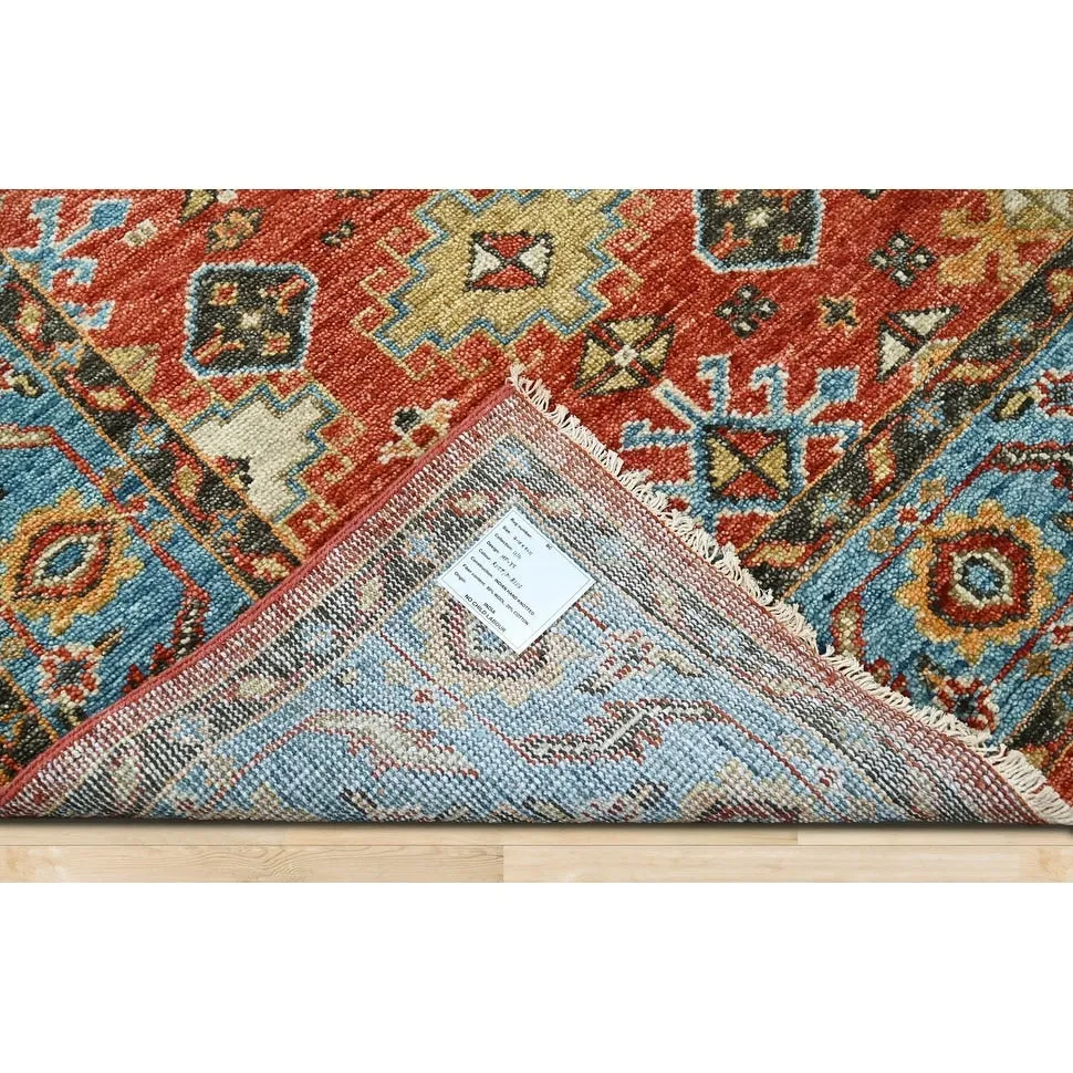 LoomBloom Multi Size Arts & Crafts Oushak Wool Area Rug in Coral