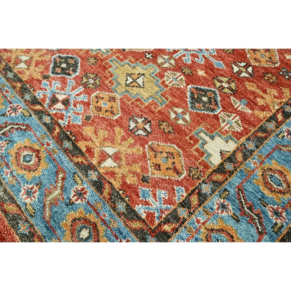 LoomBloom Multi Size Arts & Crafts Oushak Wool Area Rug in Coral