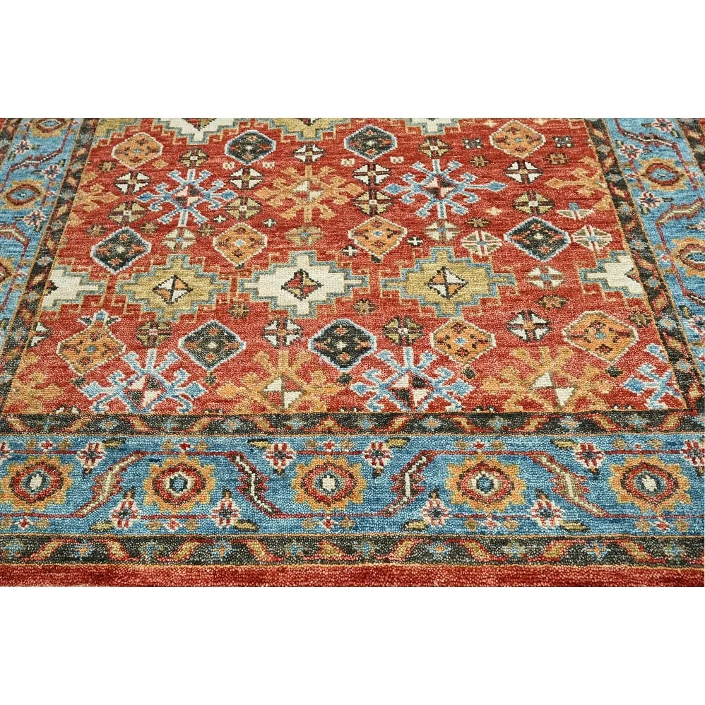LoomBloom Multi Size Arts & Crafts Oushak Wool Area Rug in Coral