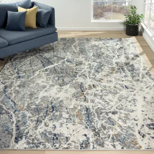 Lumina Grey/Ivory Abstract Area Rug