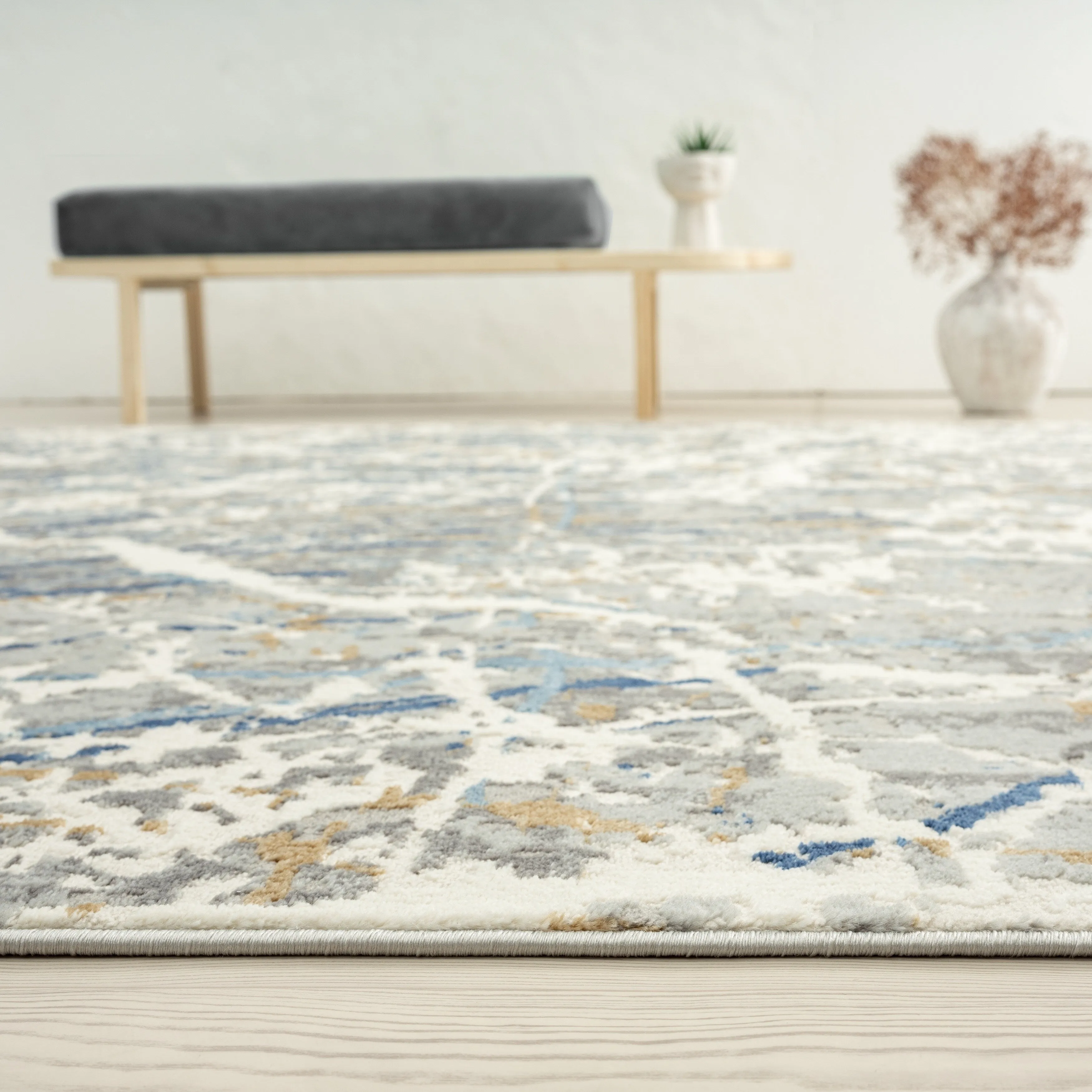 Lumina Grey/Ivory Abstract Area Rug
