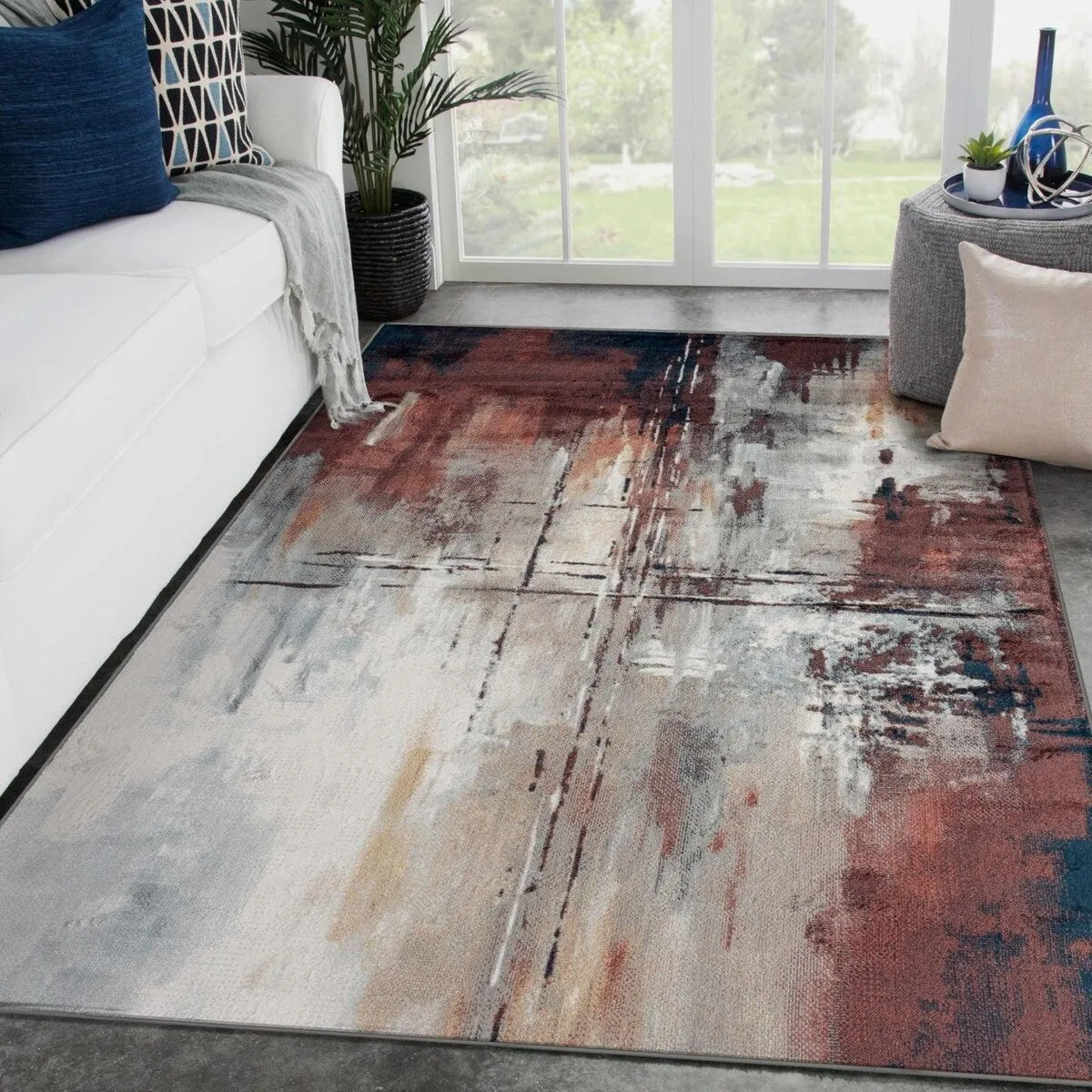 Luxe Weavers Distressed Modern Abstract Area Rug. Indoor Carpet