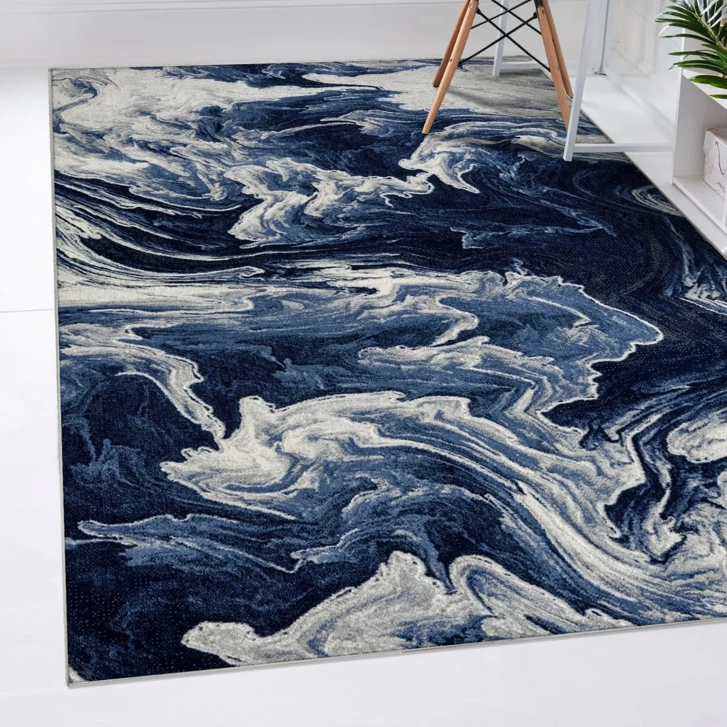 Luxe Weavers Marble Abstract Clouds Swirl Area Rug
