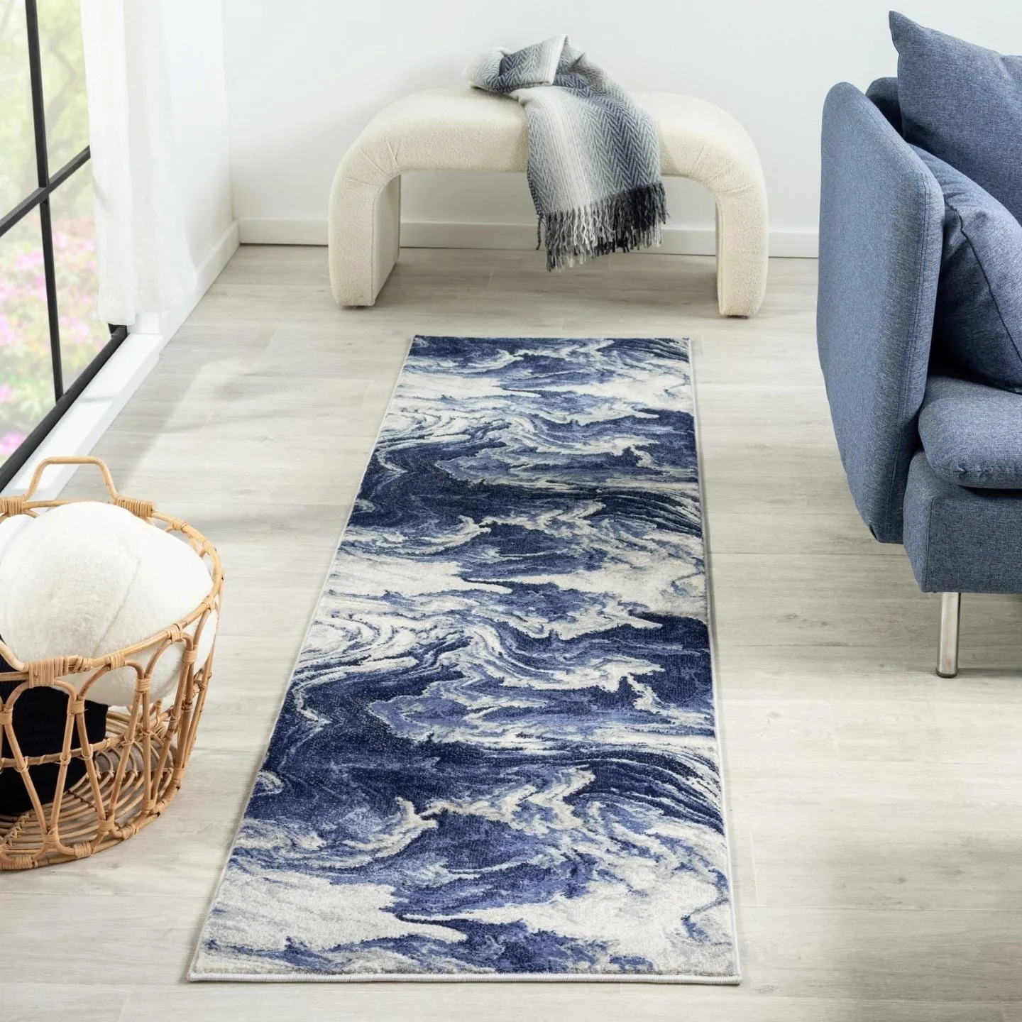 Luxe Weavers Marble Abstract Clouds Swirl Area Rug