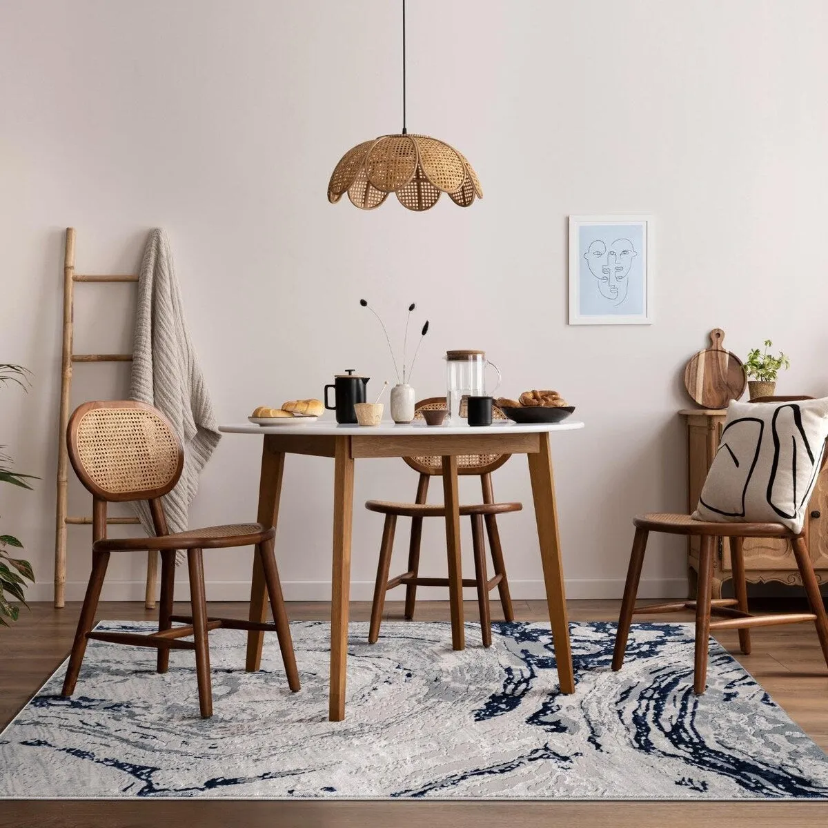 Luxe Weavers Marble Swirl Area Rug. Stain-Resistant Carpet