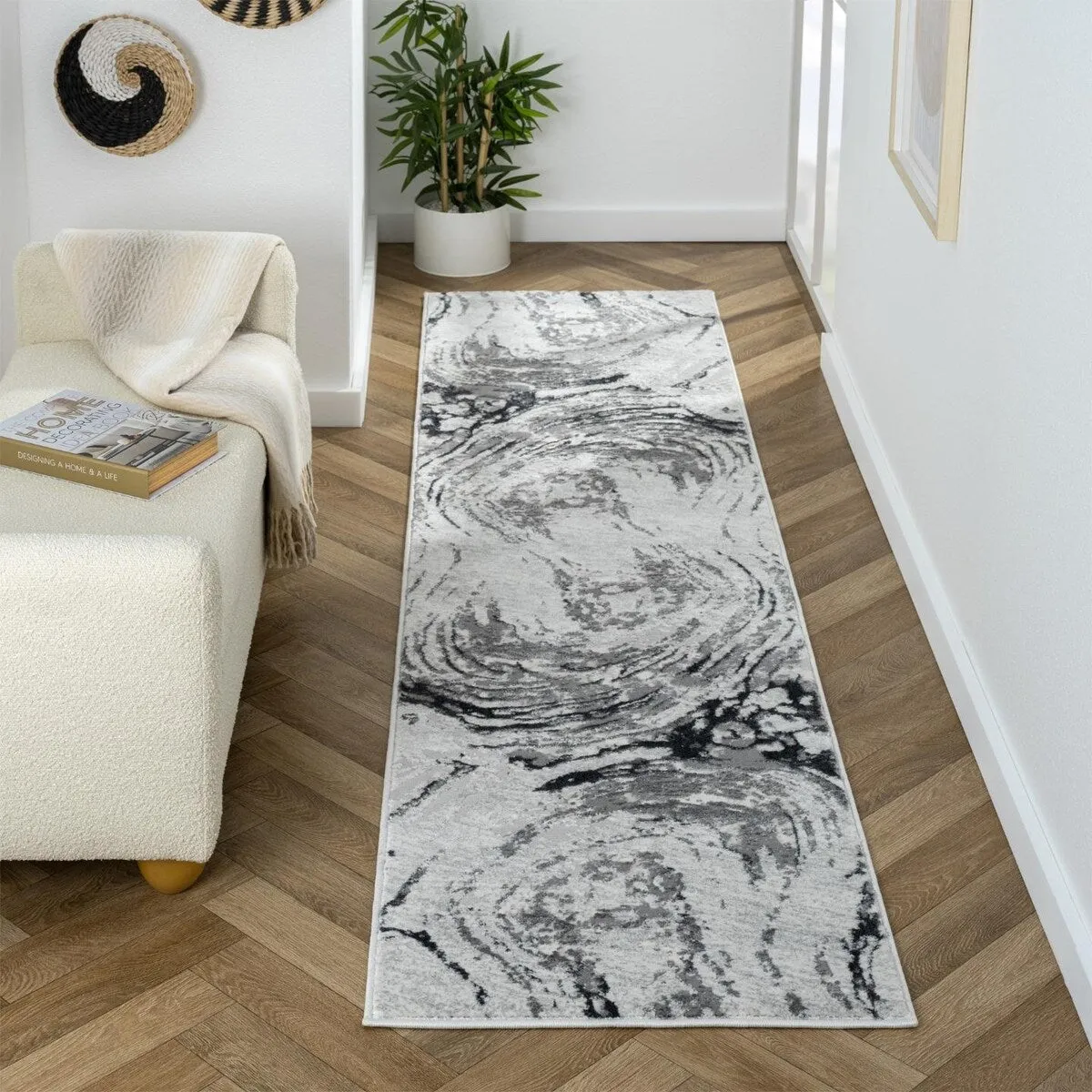 Luxe Weavers Marble Swirl Area Rug. Stain-Resistant Carpet