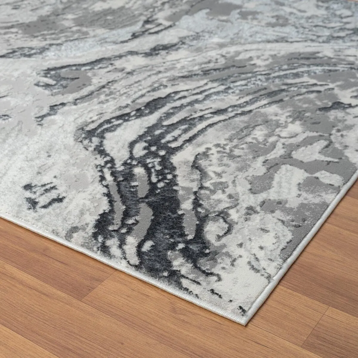 Luxe Weavers Marble Swirl Area Rug. Stain-Resistant Carpet