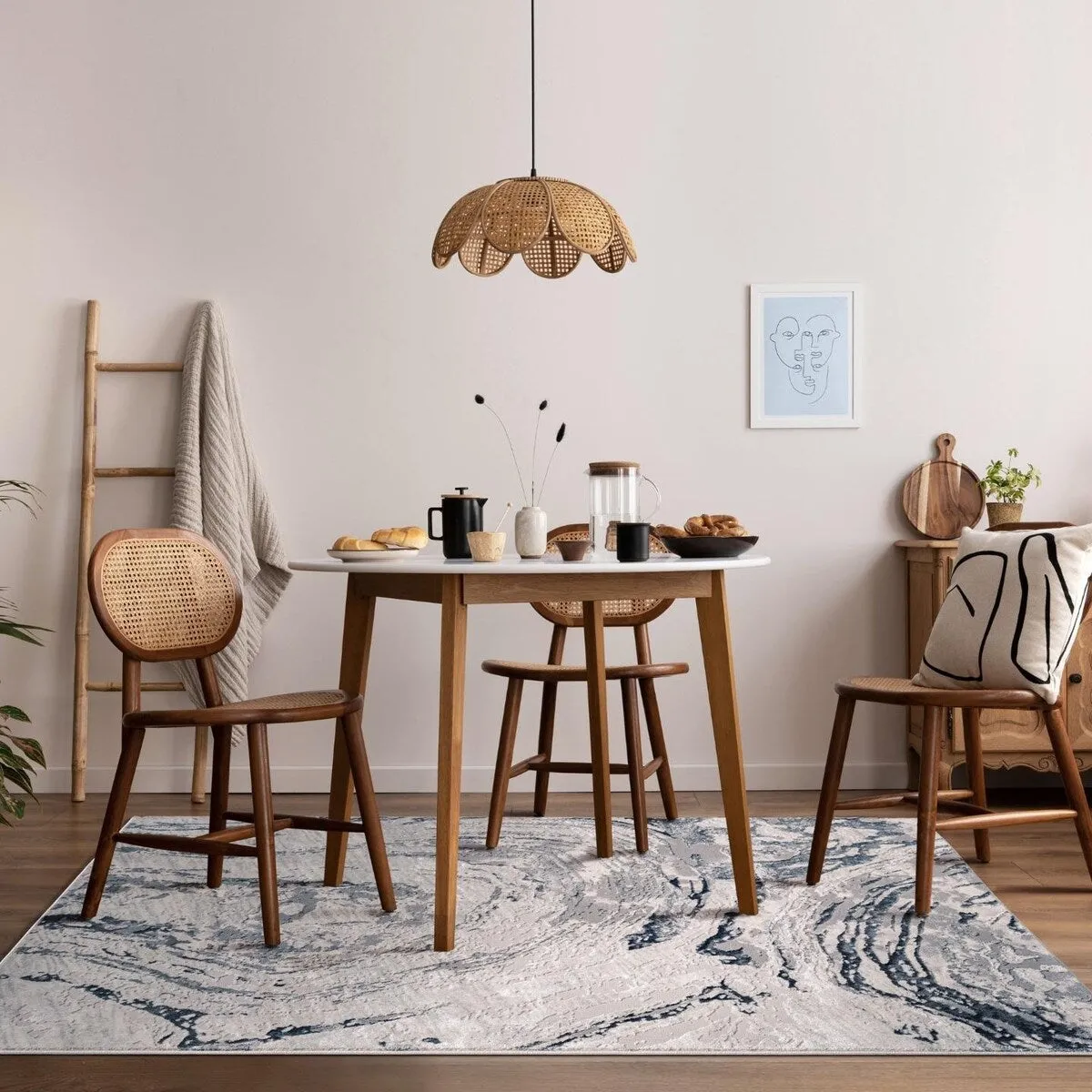Luxe Weavers Marble Swirl Area Rug. Stain-Resistant Carpet