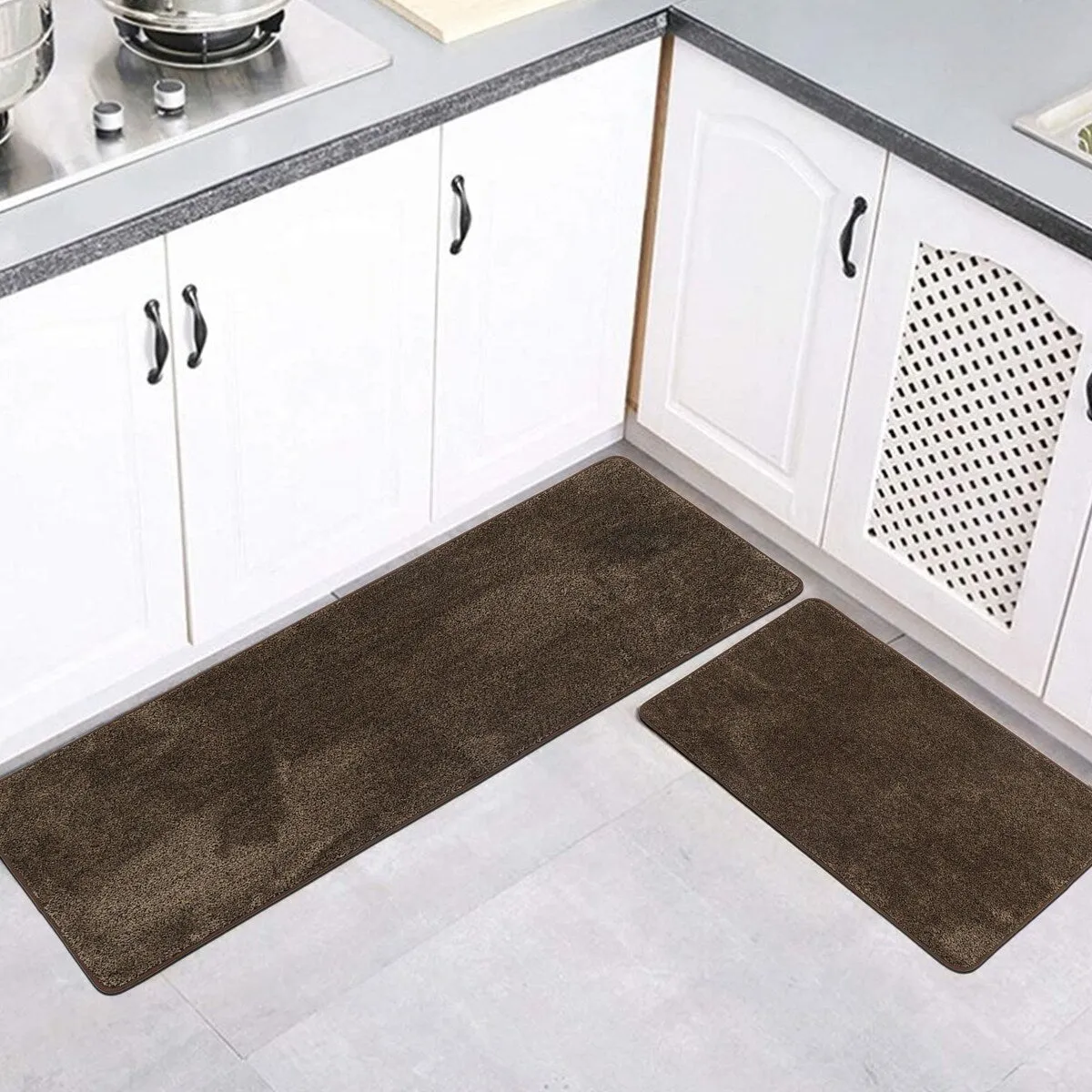 Luxurious Speckled Kitchen Rug Set - 20x32 & 20x48 Inches Kitchen Mats - 48L x 20W x 2/8H