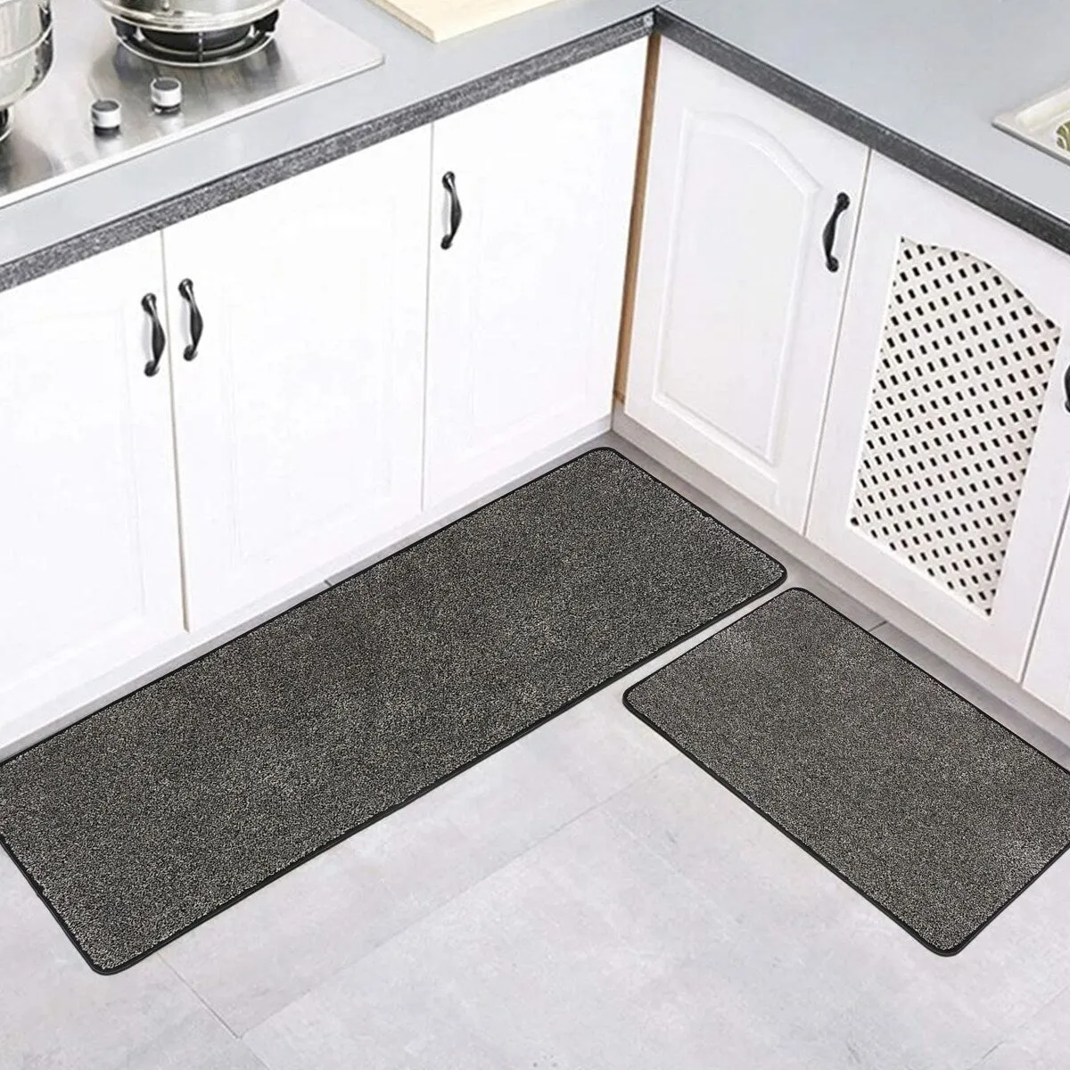 Luxurious Speckled Kitchen Rug Set - 20x32 & 20x48 Inches Kitchen Mats - 48L x 20W x 2/8H