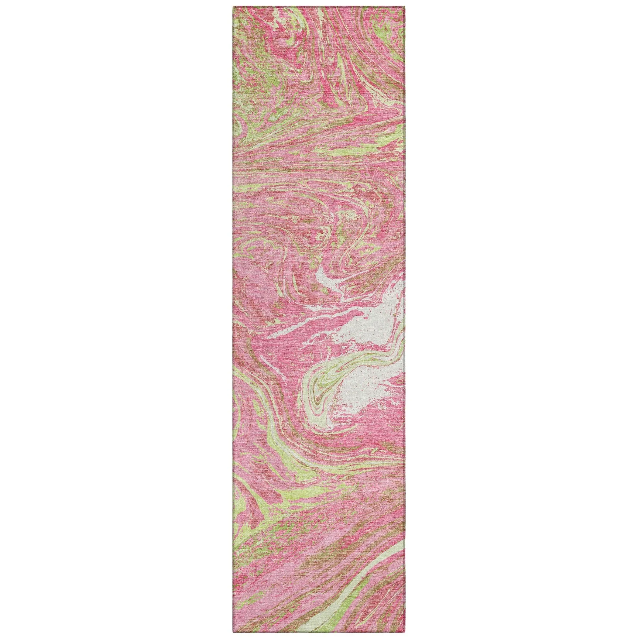 Machine Washable Indoor/ Outdoor Abstract Brushstroke Chantille Rug