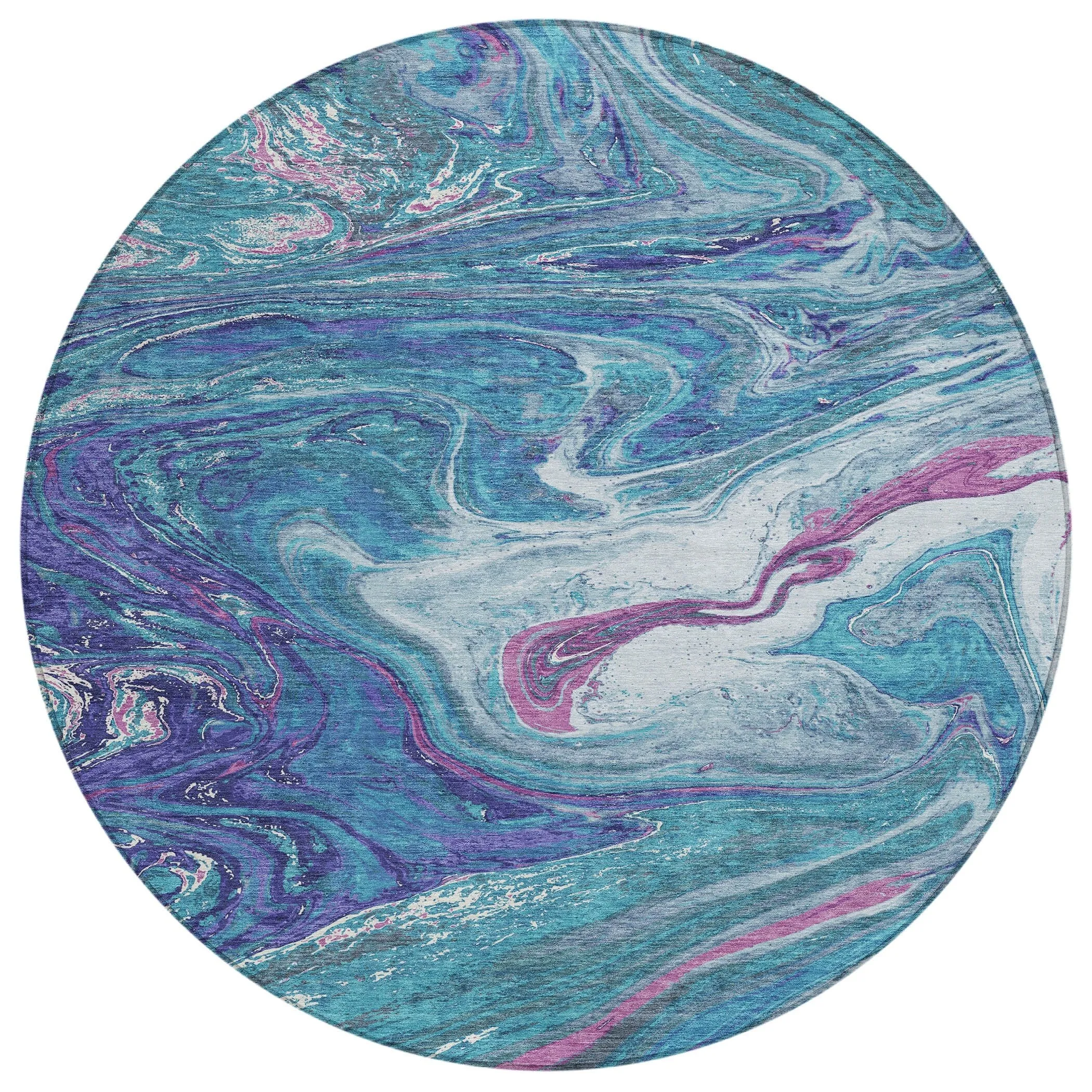 Machine Washable Indoor/ Outdoor Abstract Brushstroke Chantille Rug