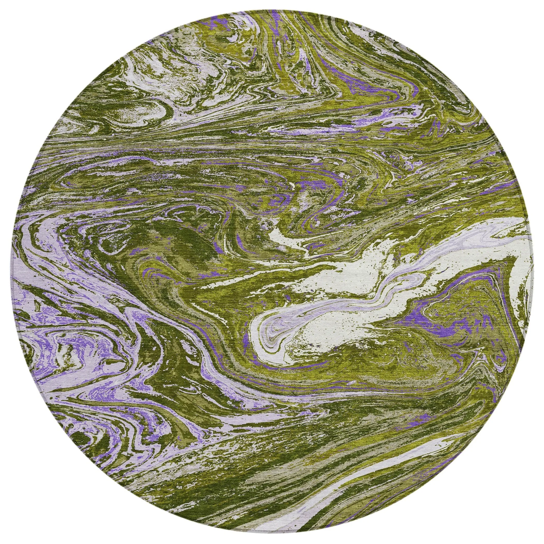Machine Washable Indoor/ Outdoor Abstract Brushstroke Chantille Rug