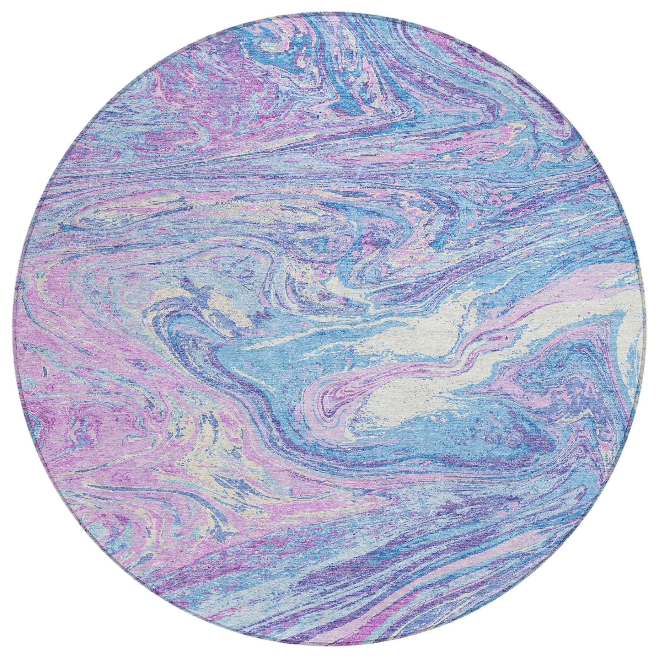 Machine Washable Indoor/ Outdoor Abstract Brushstroke Chantille Rug