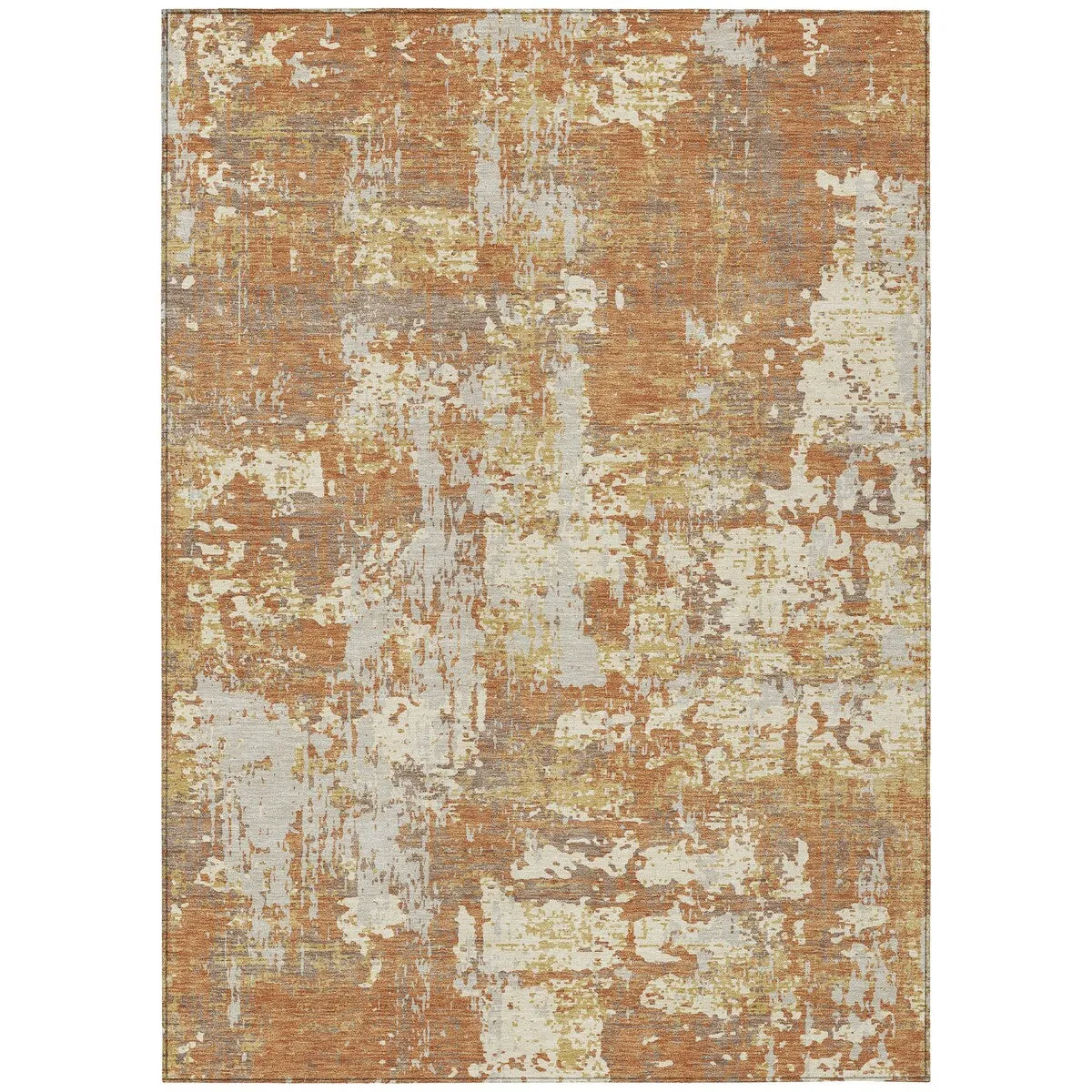 Machine Washable Indoor/ Outdoor Abstract Chantille Rug
