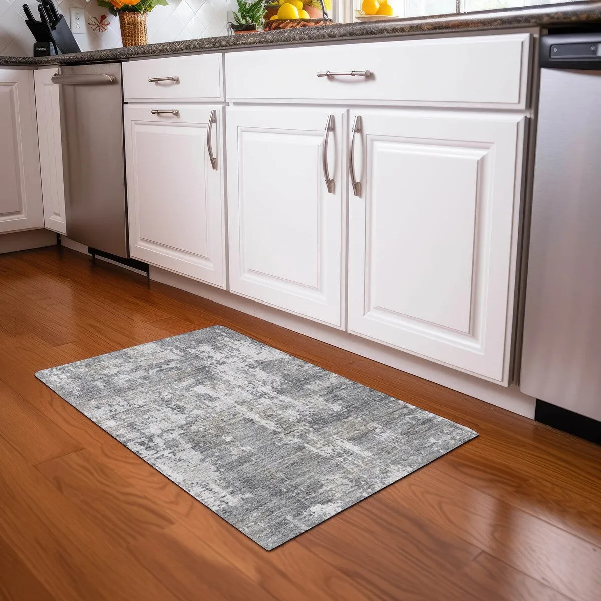 Machine Washable Indoor/ Outdoor Abstract Chantille Rug