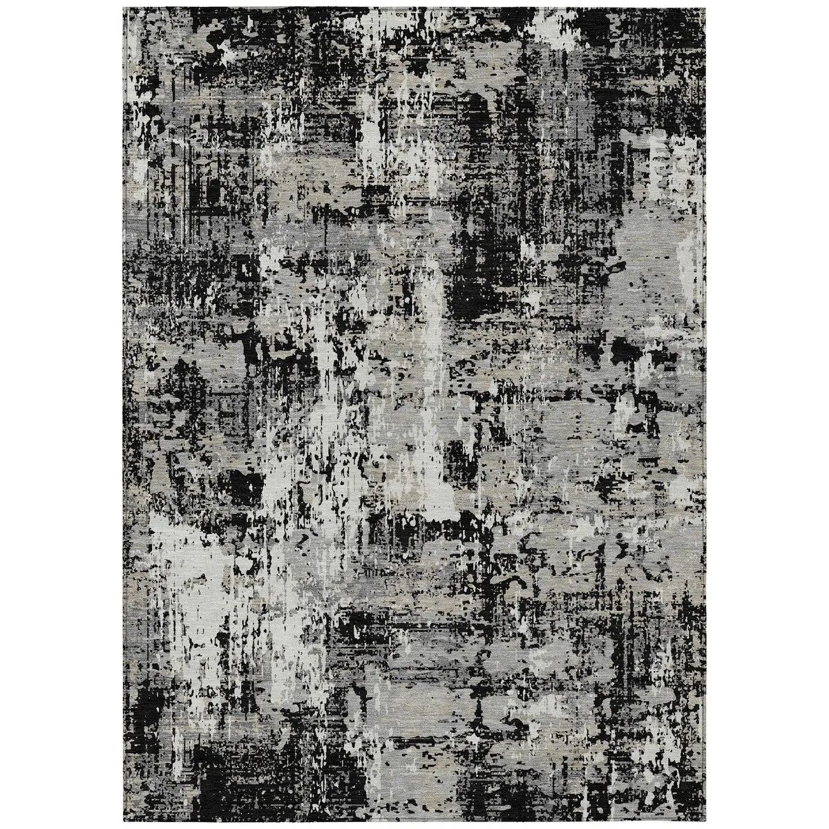 Machine Washable Indoor/ Outdoor Abstract Chantille Rug