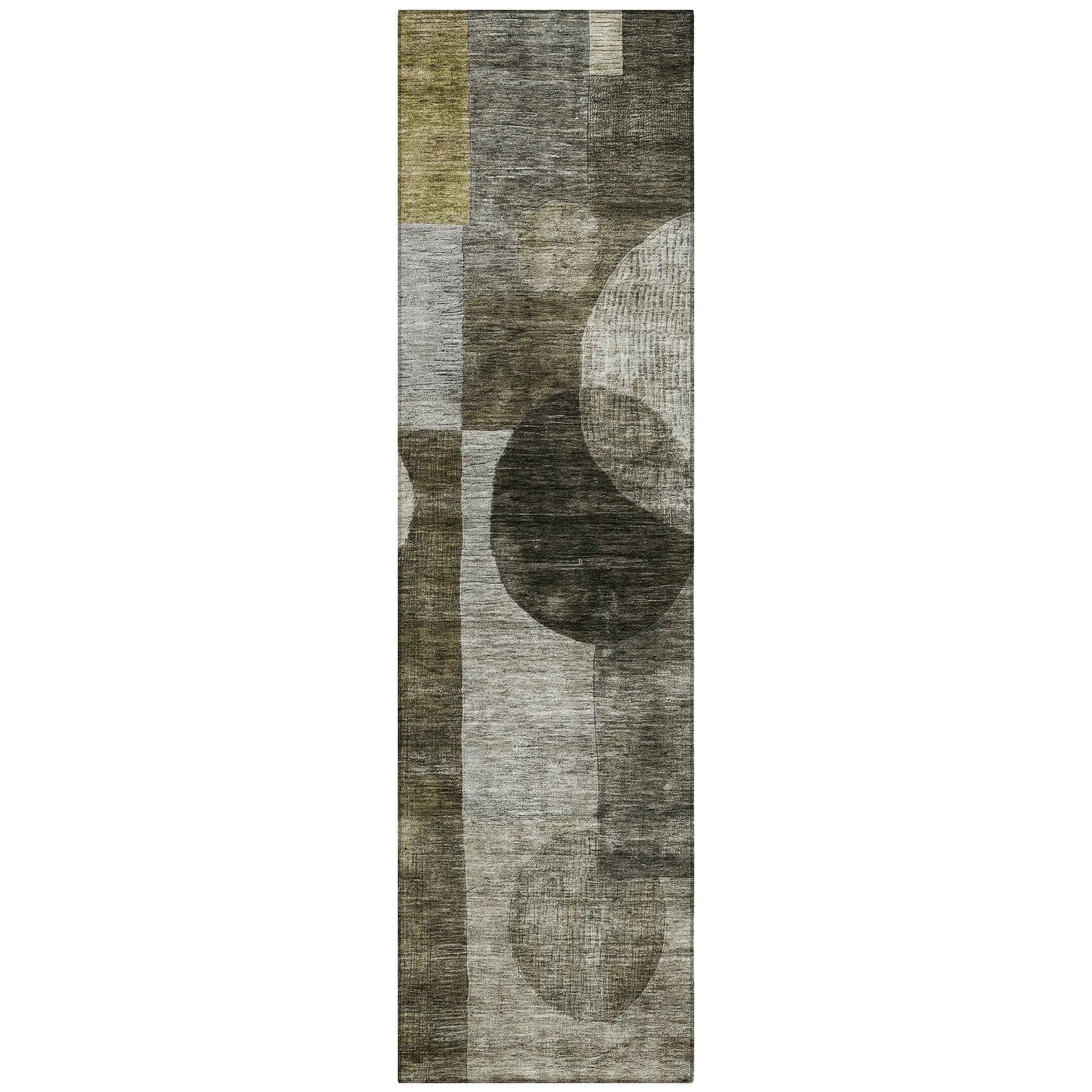 Machine Washable Indoor/ Outdoor Abstract Geo Chantille Rug