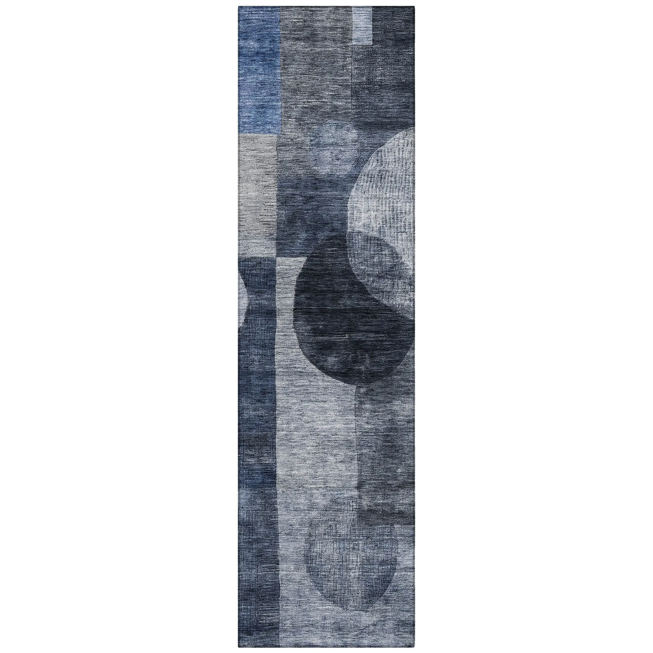 Machine Washable Indoor/ Outdoor Abstract Geo Chantille Rug