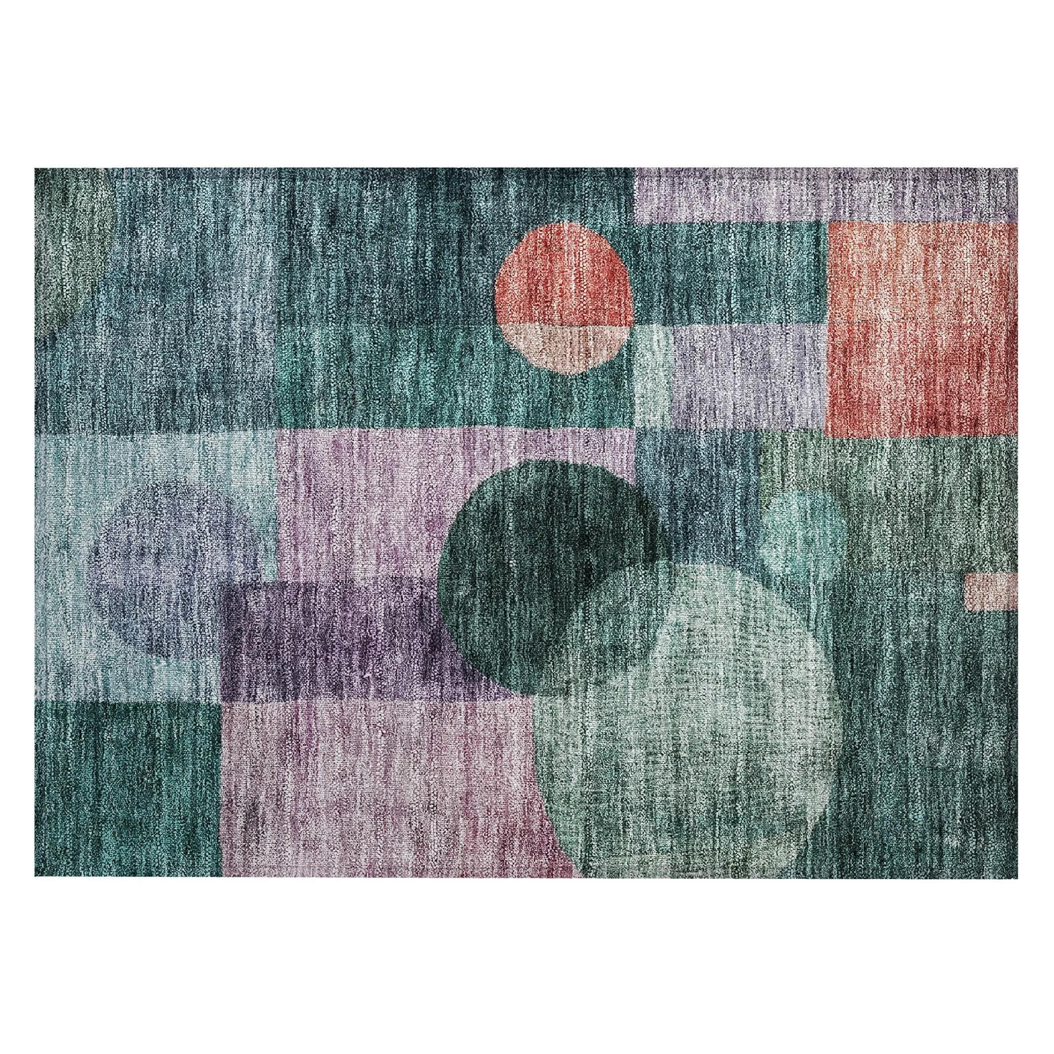 Machine Washable Indoor/ Outdoor Abstract Geo Chantille Rug