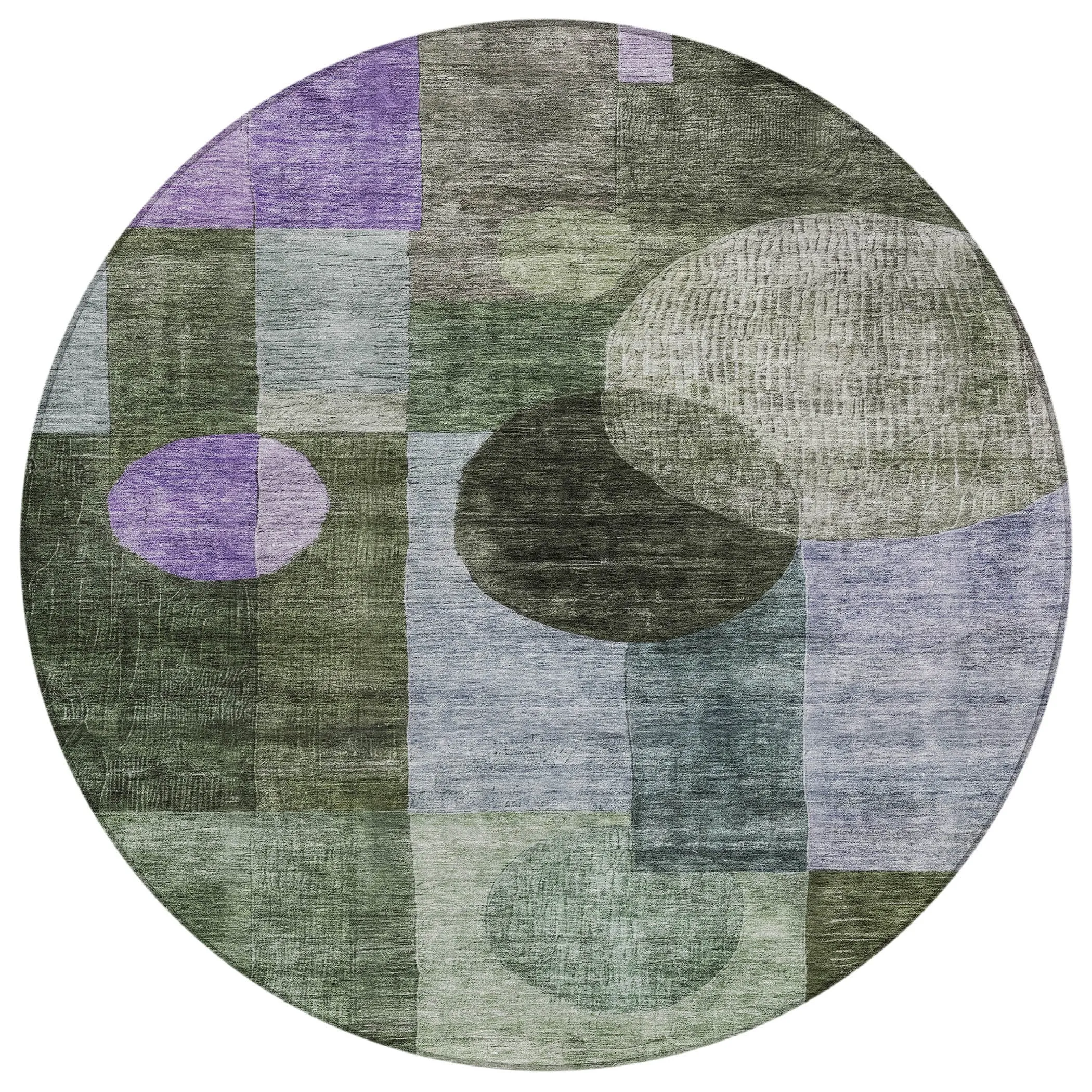 Machine Washable Indoor/ Outdoor Abstract Geo Chantille Rug