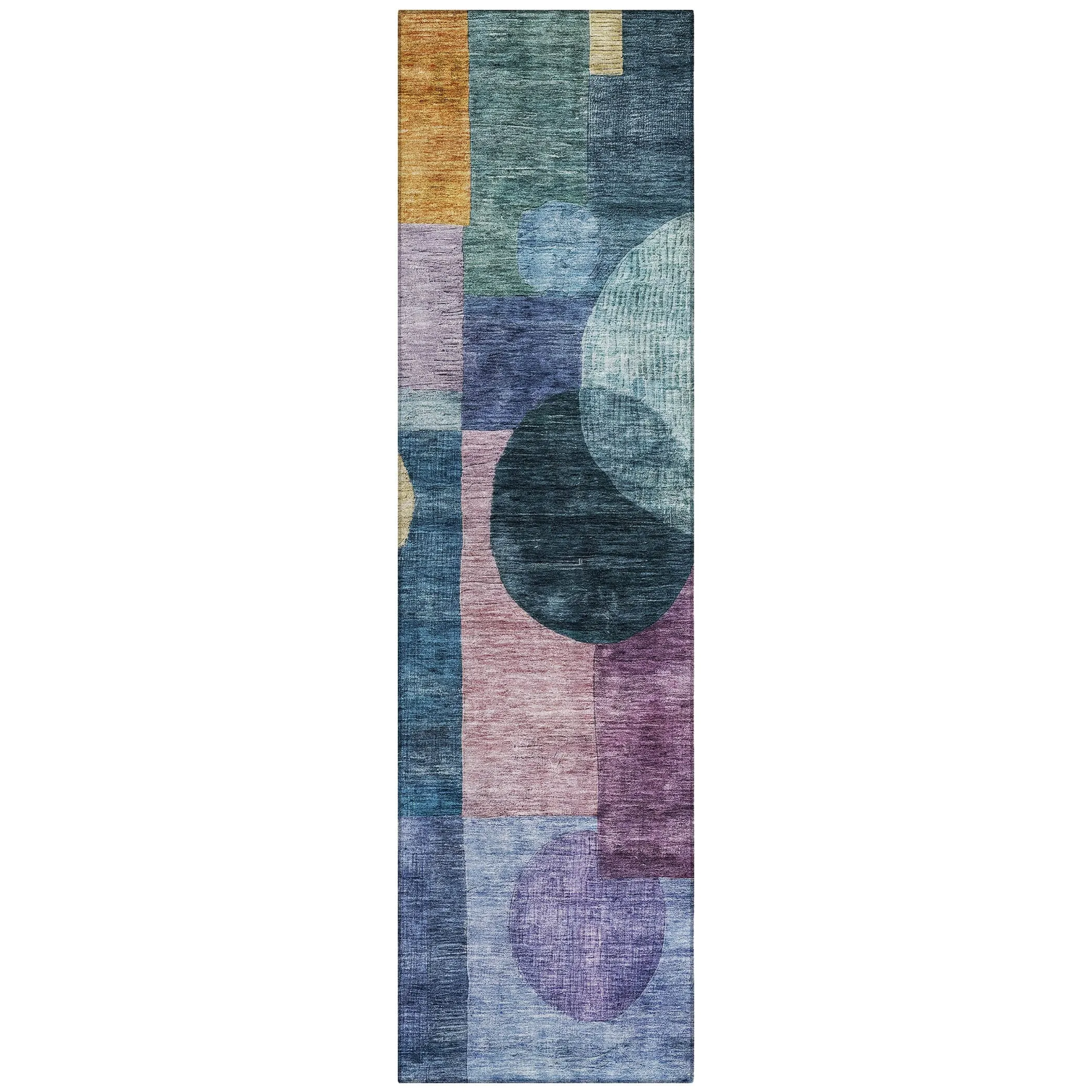 Machine Washable Indoor/ Outdoor Abstract Geo Chantille Rug