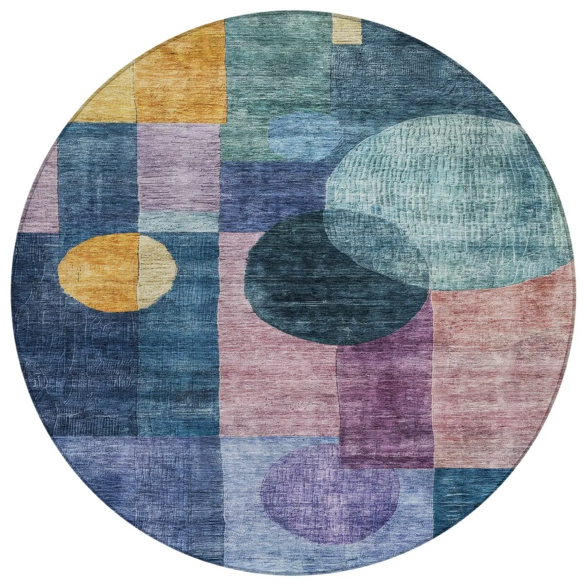 Machine Washable Indoor/ Outdoor Abstract Geo Chantille Rug