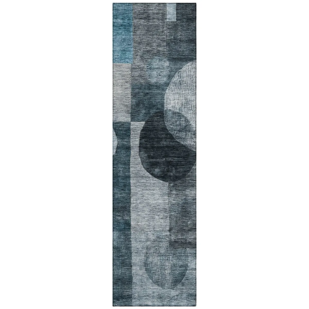 Machine Washable Indoor/ Outdoor Abstract Geo Chantille Rug