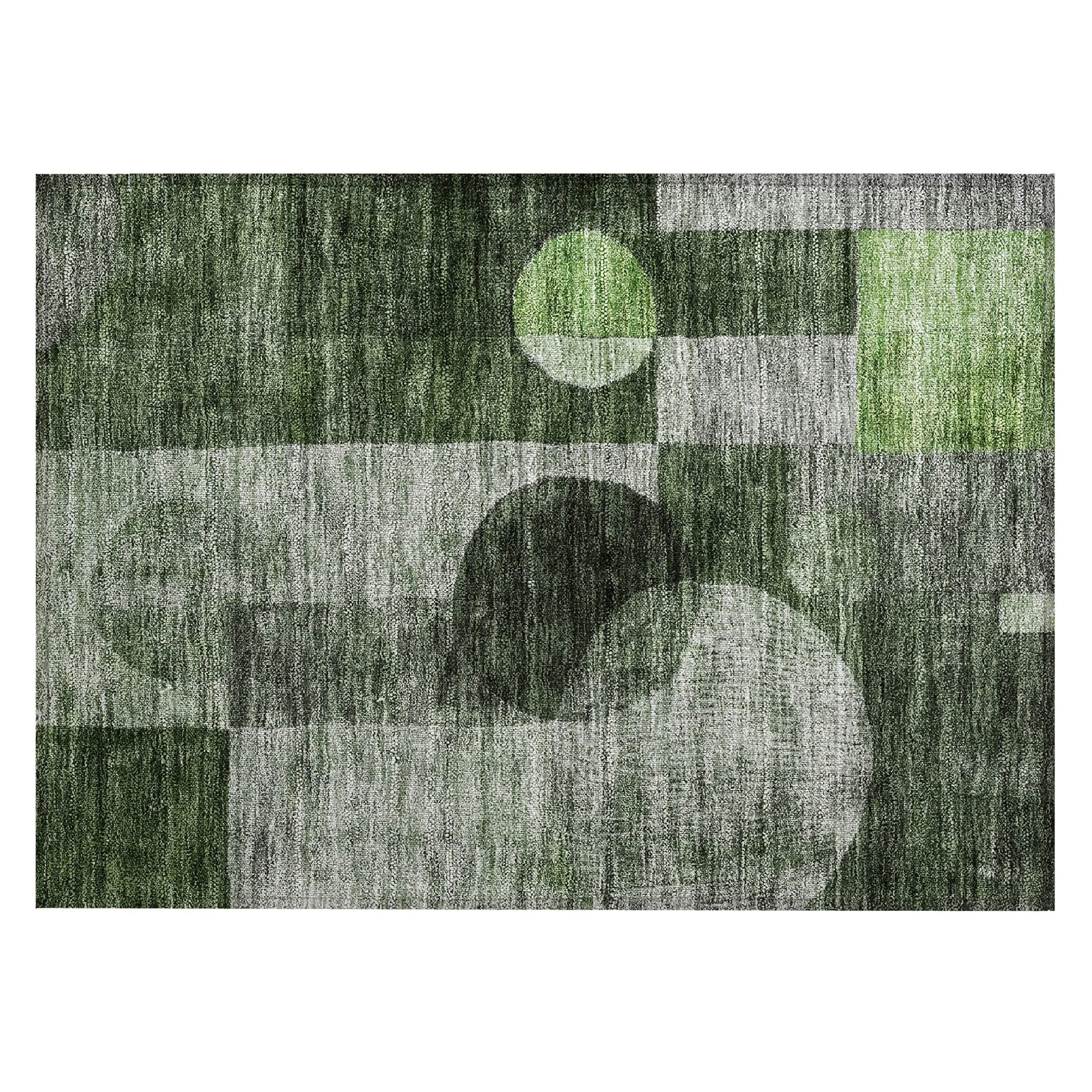 Machine Washable Indoor/ Outdoor Abstract Geo Chantille Rug
