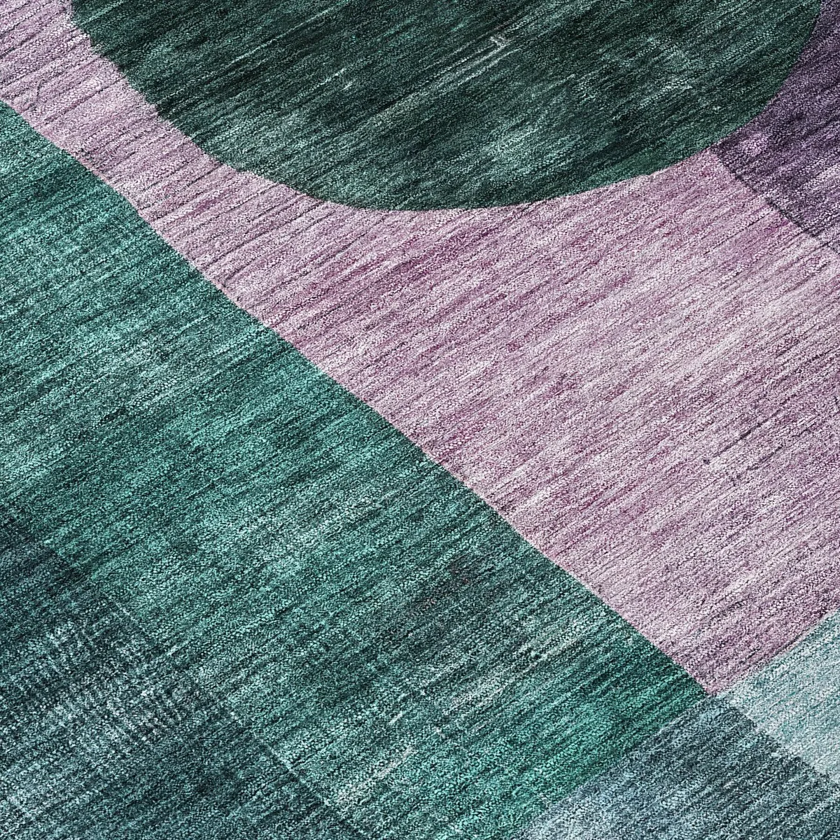 Machine Washable Indoor/ Outdoor Abstract Geo Chantille Rug