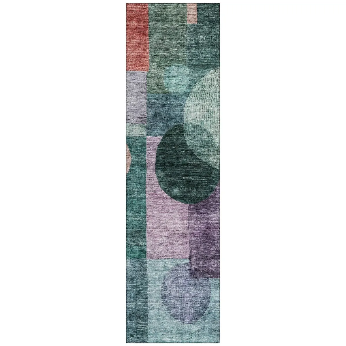 Machine Washable Indoor/ Outdoor Abstract Geo Chantille Rug