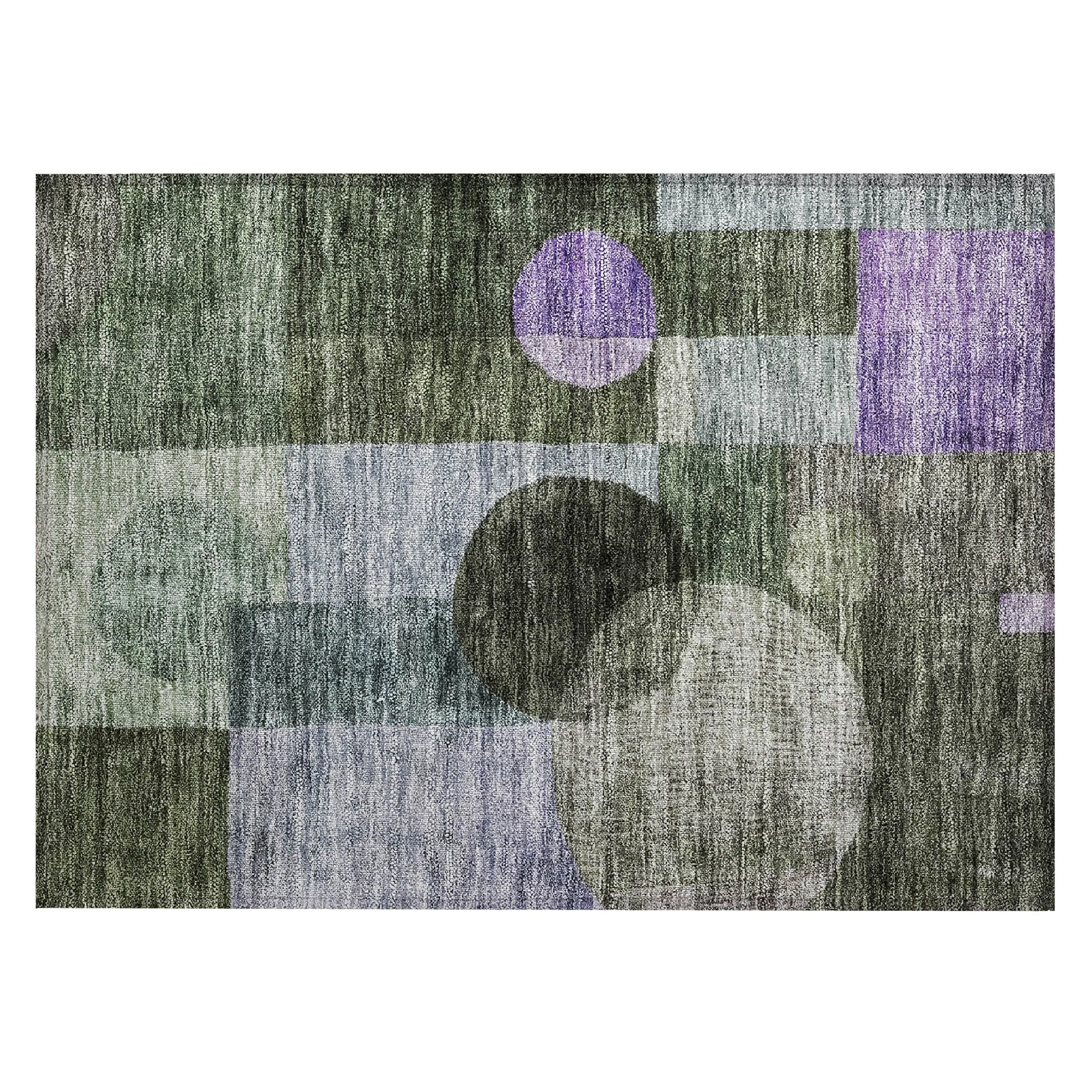 Machine Washable Indoor/ Outdoor Abstract Geo Chantille Rug
