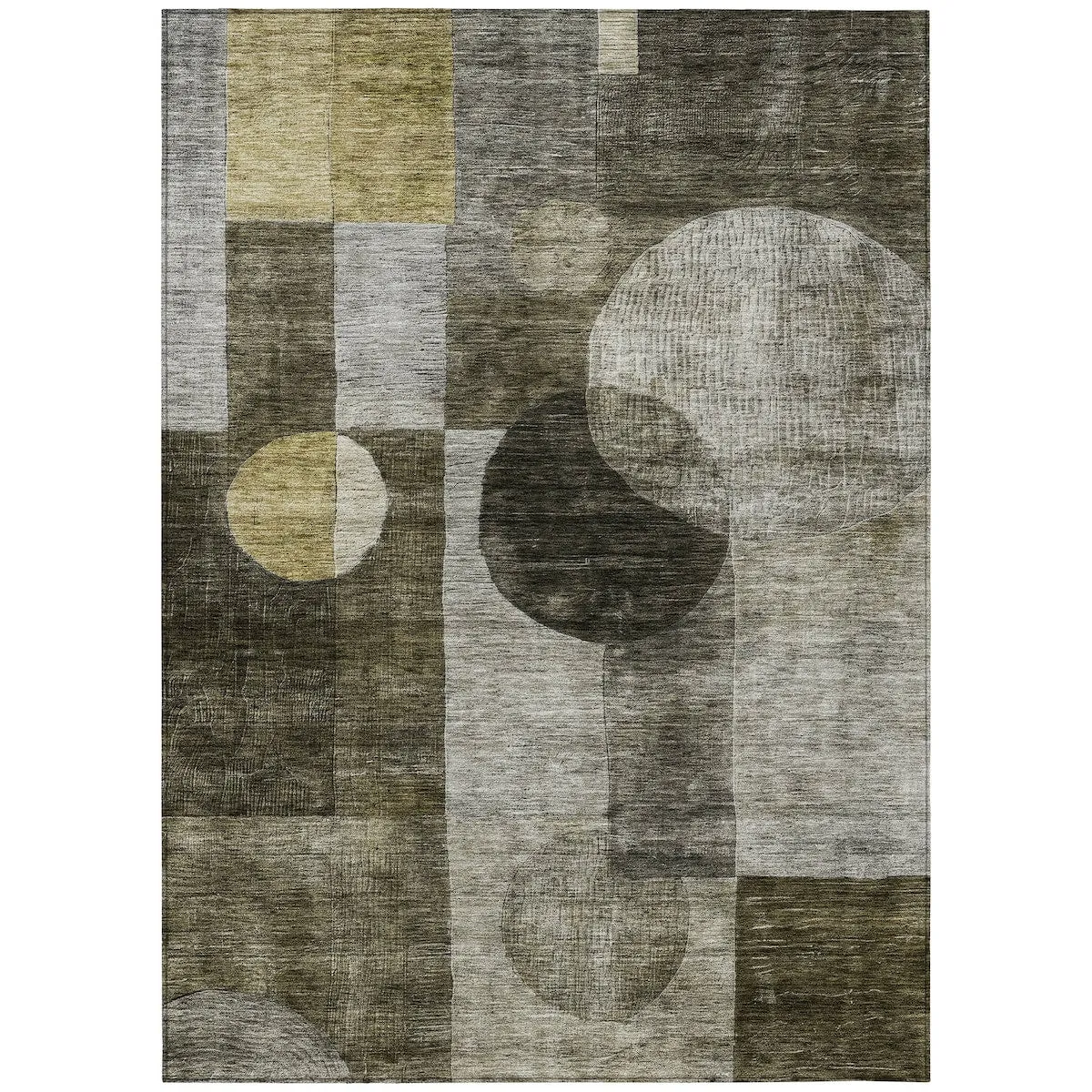 Machine Washable Indoor/ Outdoor Abstract Geo Chantille Rug