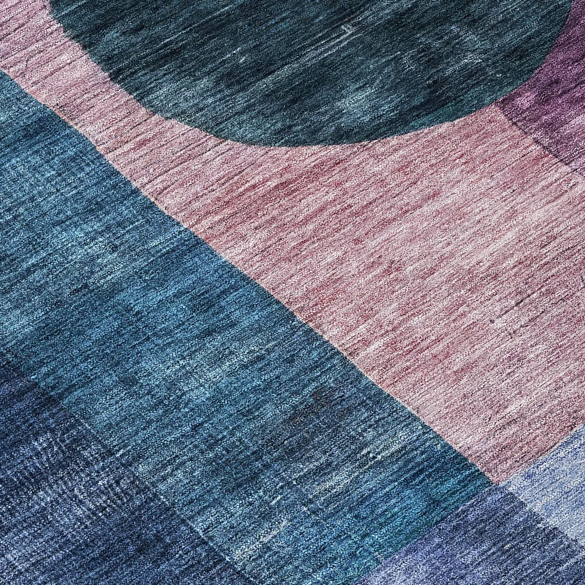 Machine Washable Indoor/ Outdoor Abstract Geo Chantille Rug