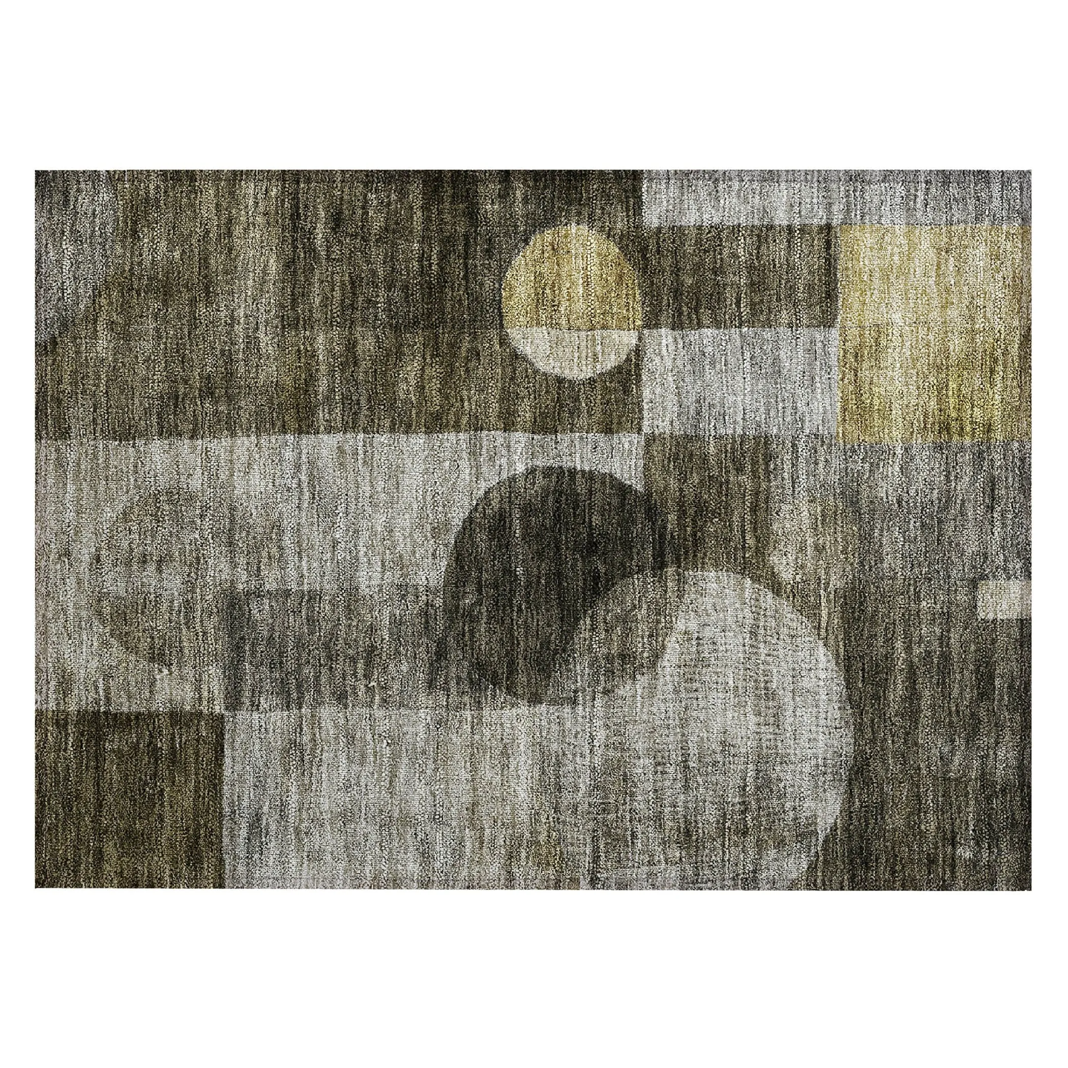 Machine Washable Indoor/ Outdoor Abstract Geo Chantille Rug