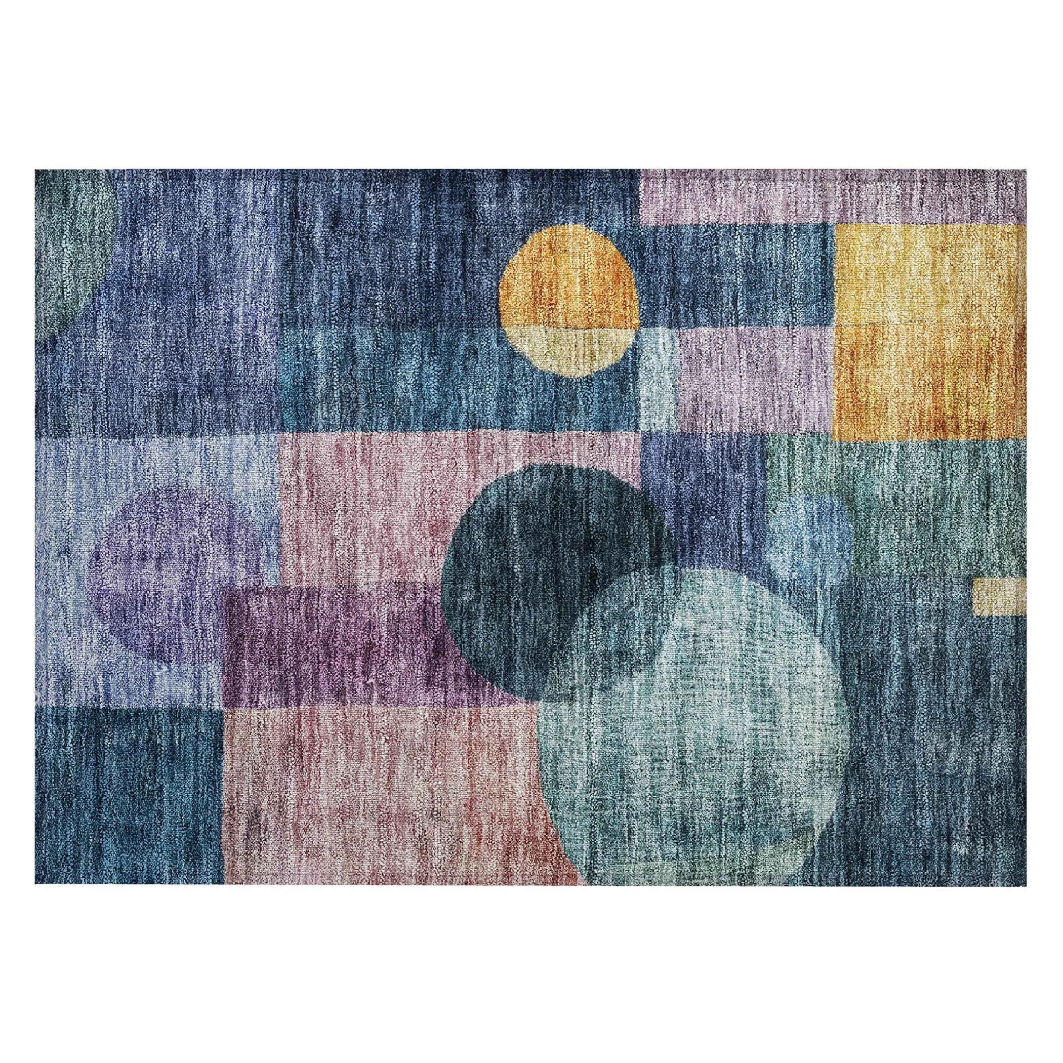 Machine Washable Indoor/ Outdoor Abstract Geo Chantille Rug