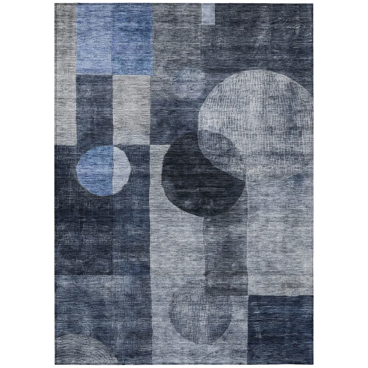 Machine Washable Indoor/ Outdoor Abstract Geo Chantille Rug
