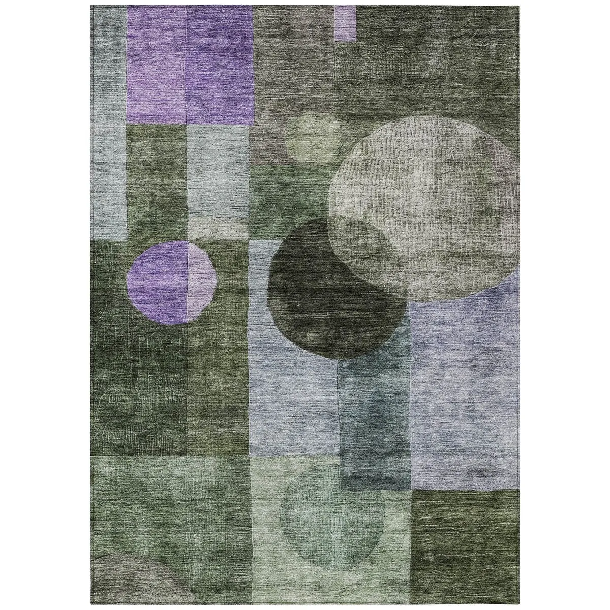 Machine Washable Indoor/ Outdoor Abstract Geo Chantille Rug