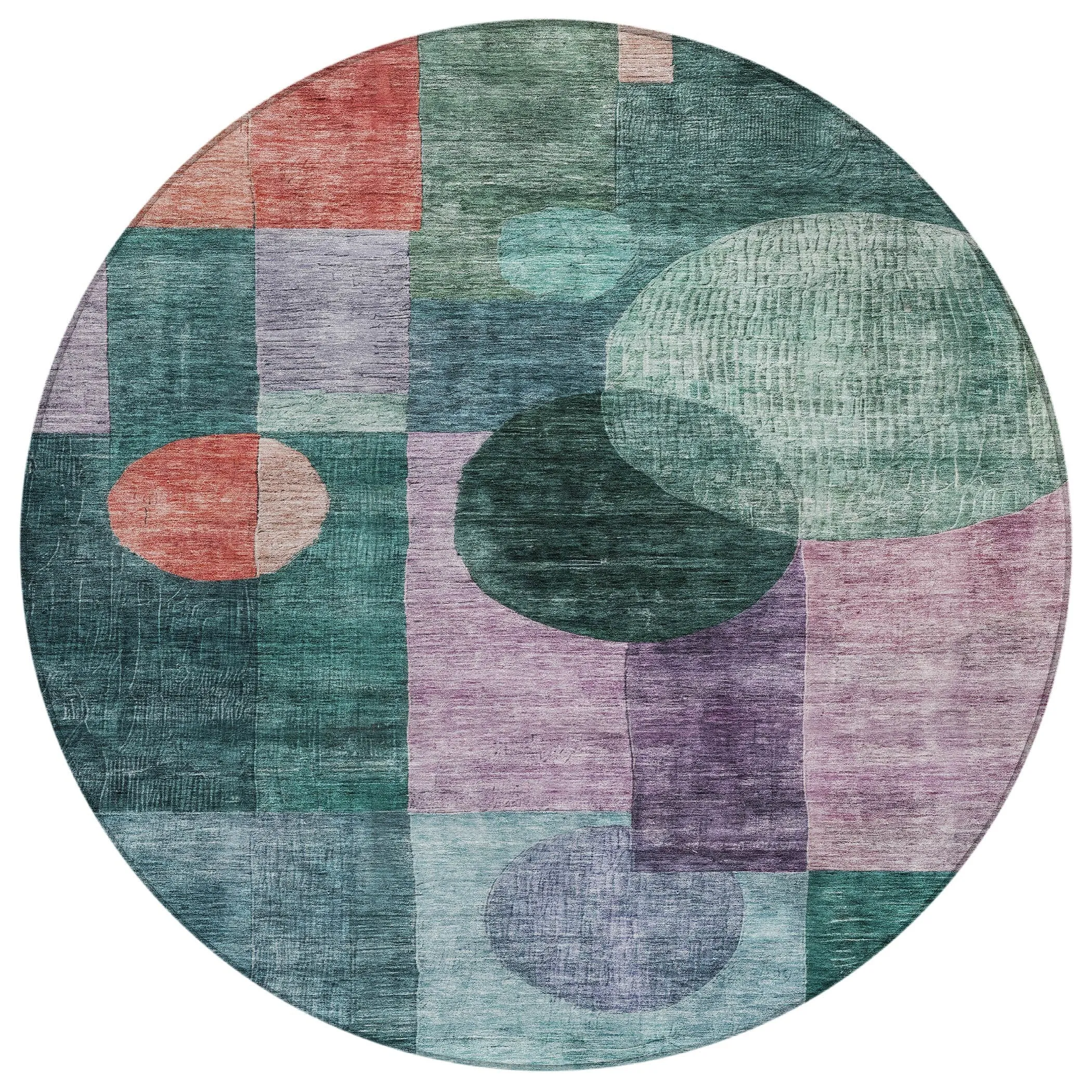 Machine Washable Indoor/ Outdoor Abstract Geo Chantille Rug