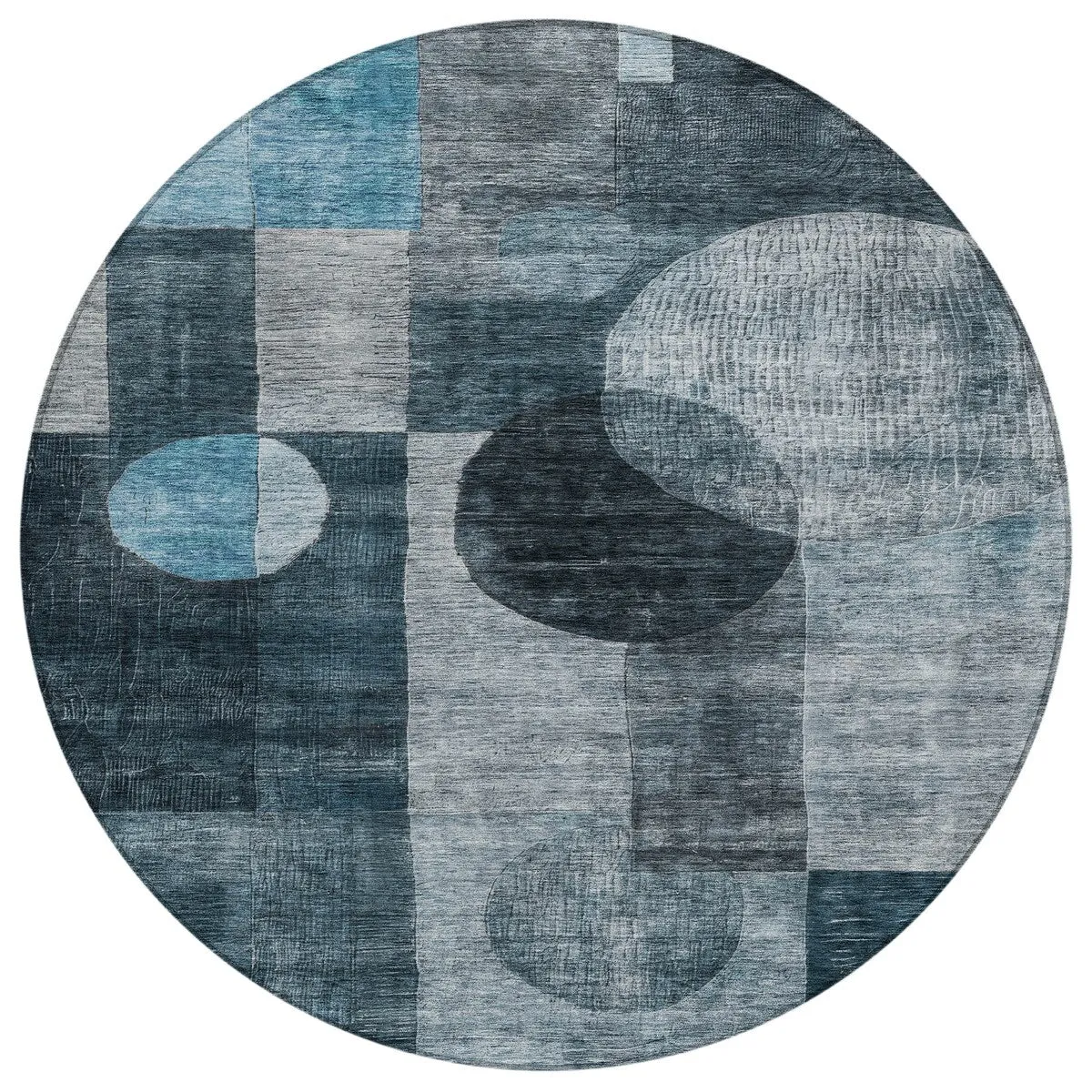 Machine Washable Indoor/ Outdoor Abstract Geo Chantille Rug
