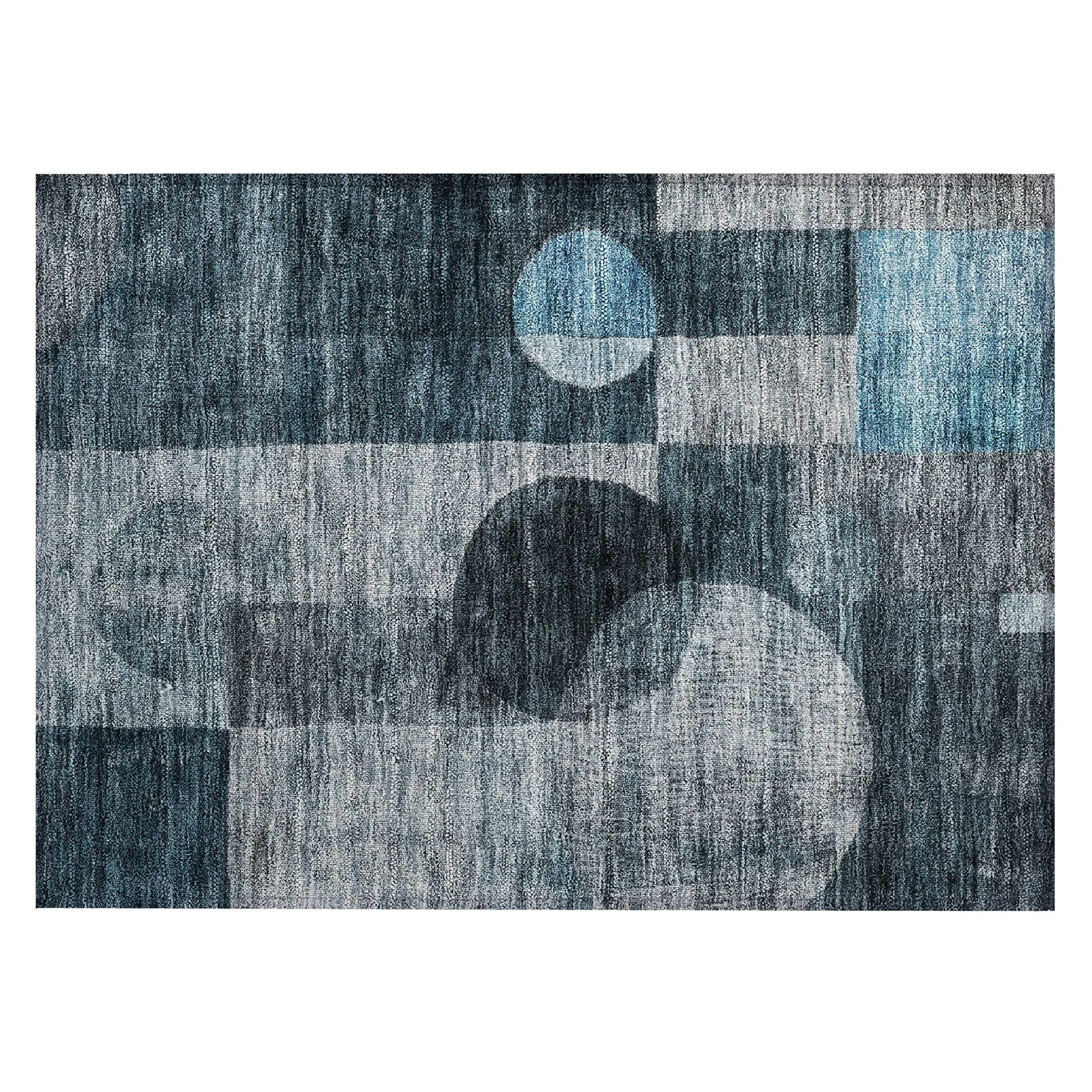 Machine Washable Indoor/ Outdoor Abstract Geo Chantille Rug